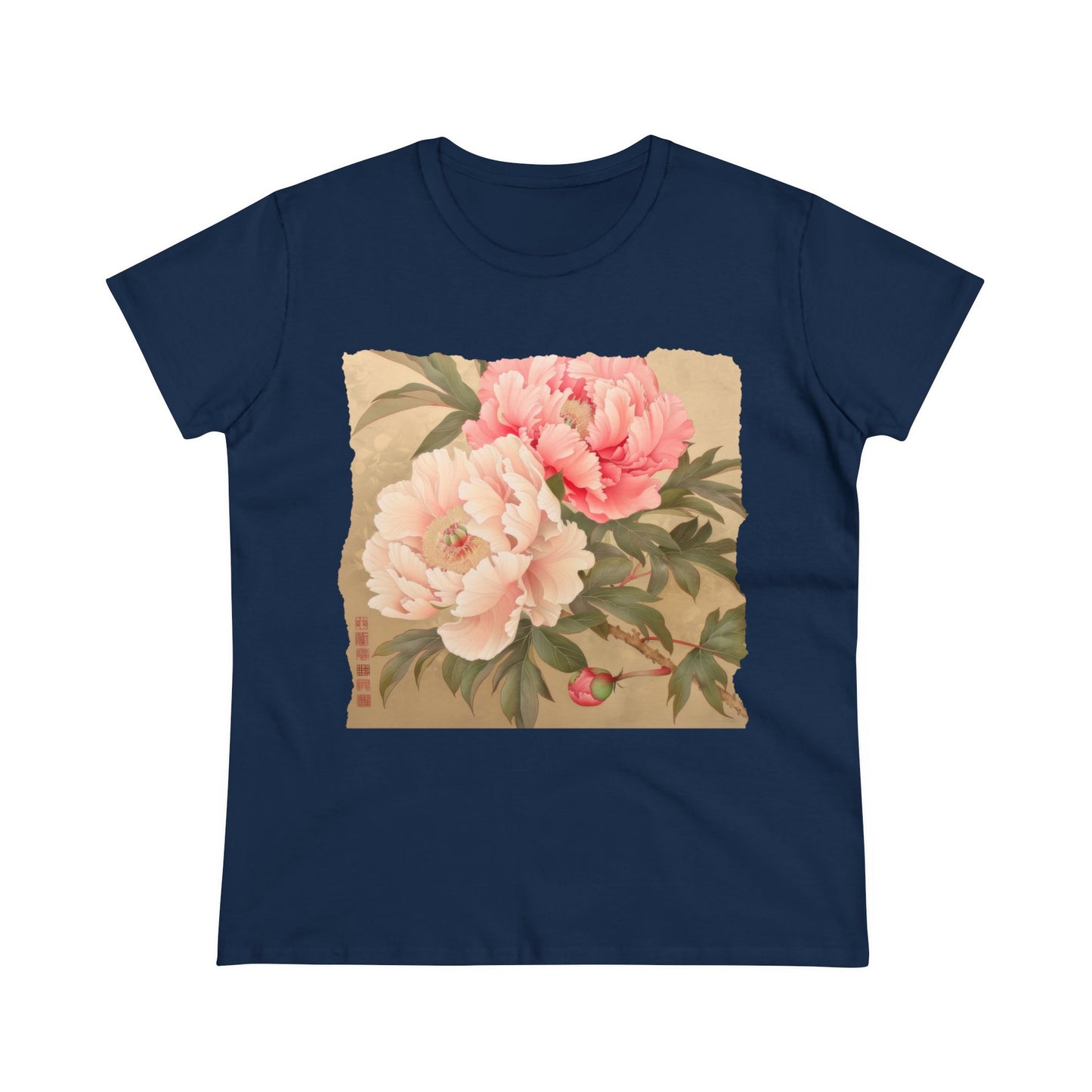 Peony - Flower - Women's Midweight Cotton Tee