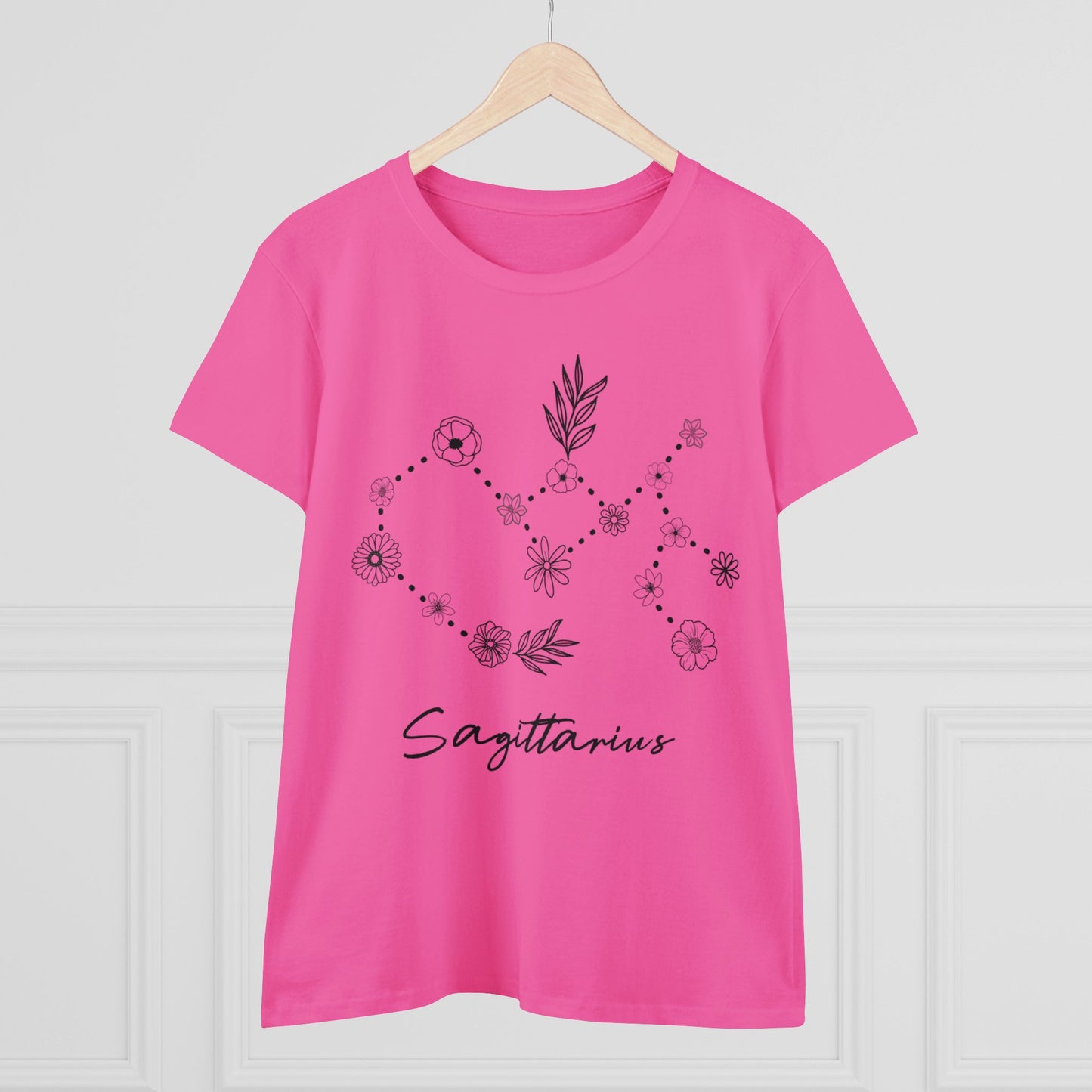 Flower Constellation - Sagittarius - Astrology - Women's Midweight Cotton Tee