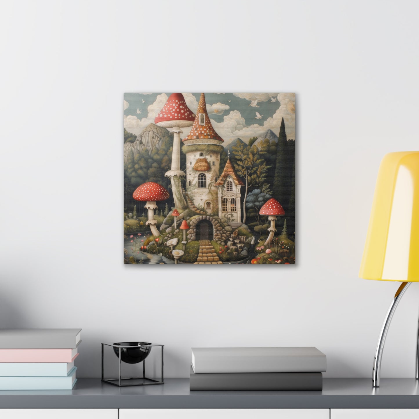 Mushroom House - Canvas Stretched, 0.75"