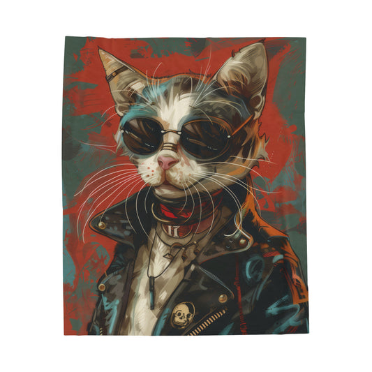 Mad Max Cat - Velveteen Plush Blanket