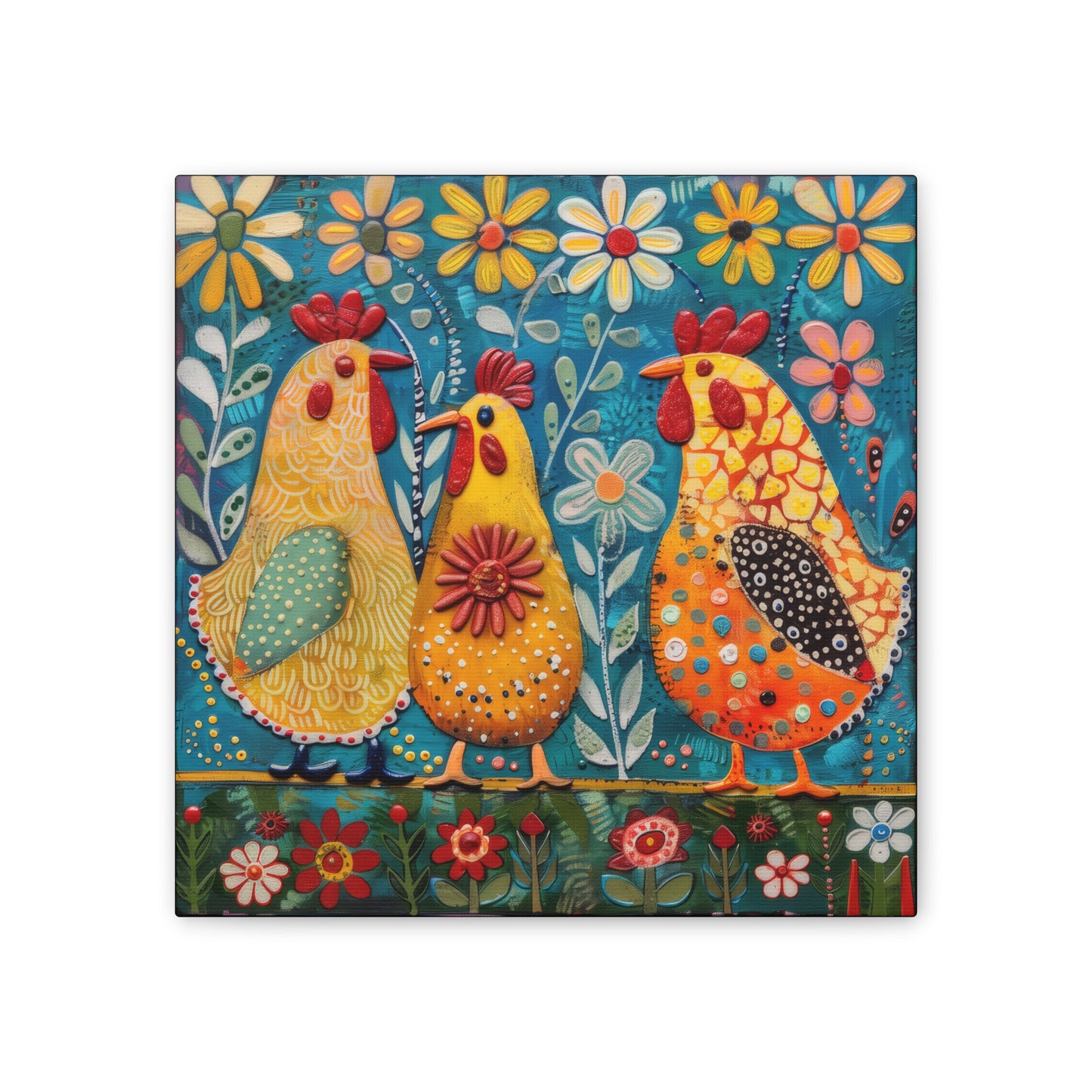 Chickens - Canvas Stretched, 0.75" - Canvas Stretched, 0.75"