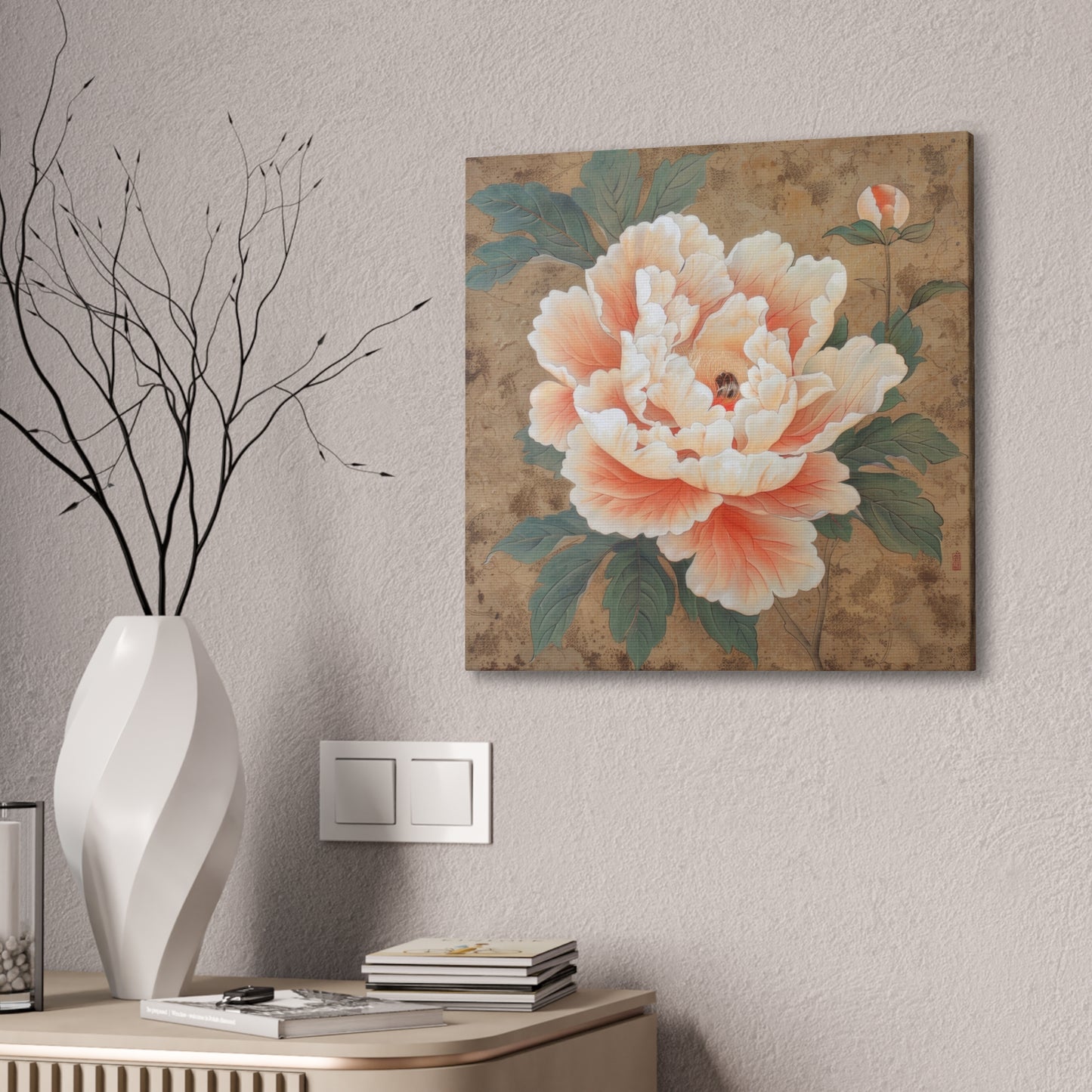 Peony - Canvas Stretched, 0.75"