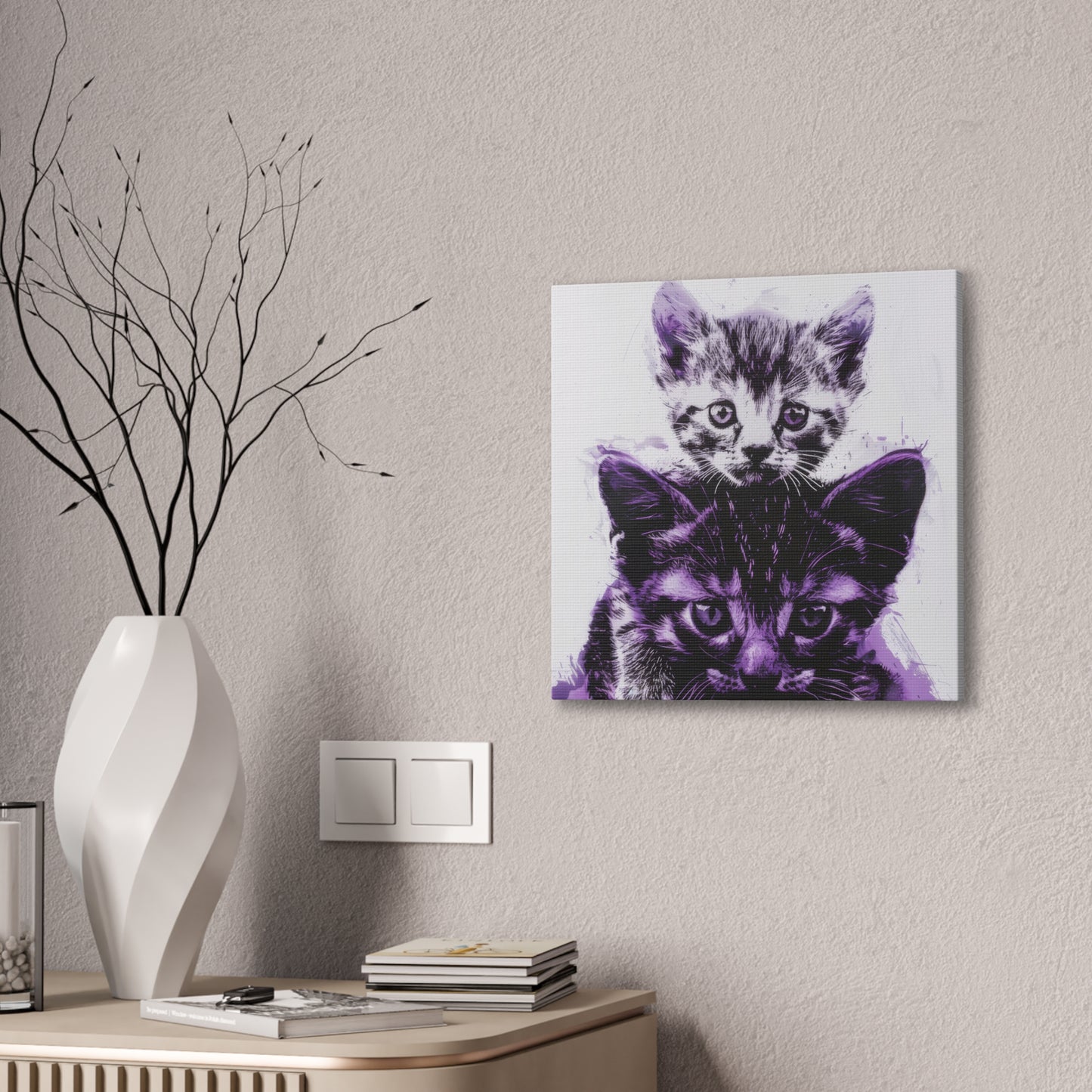 Stacked Cats - Canvas Stretched, 0.75"