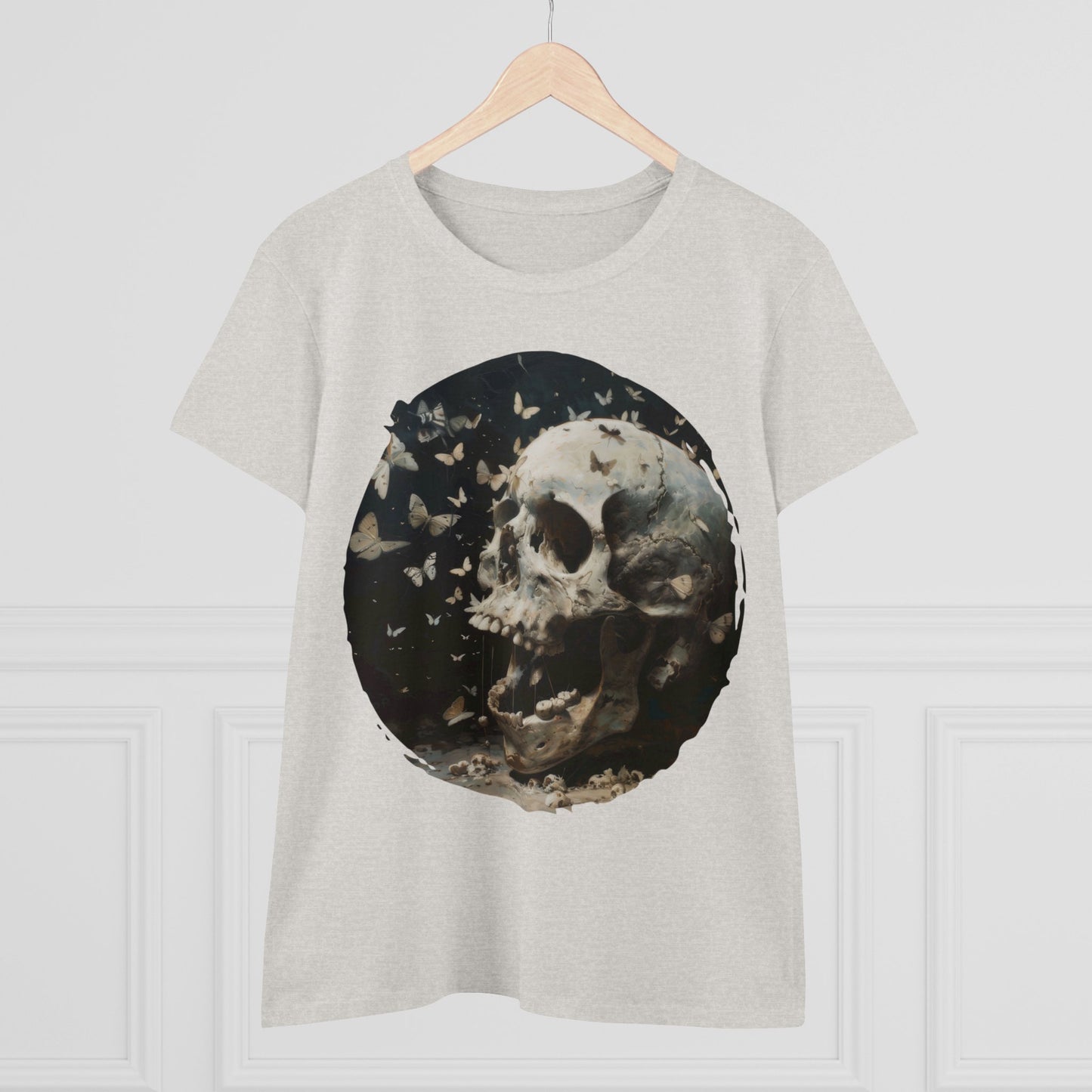 Skull and Butterflies - Women's Midweight Cotton Tee