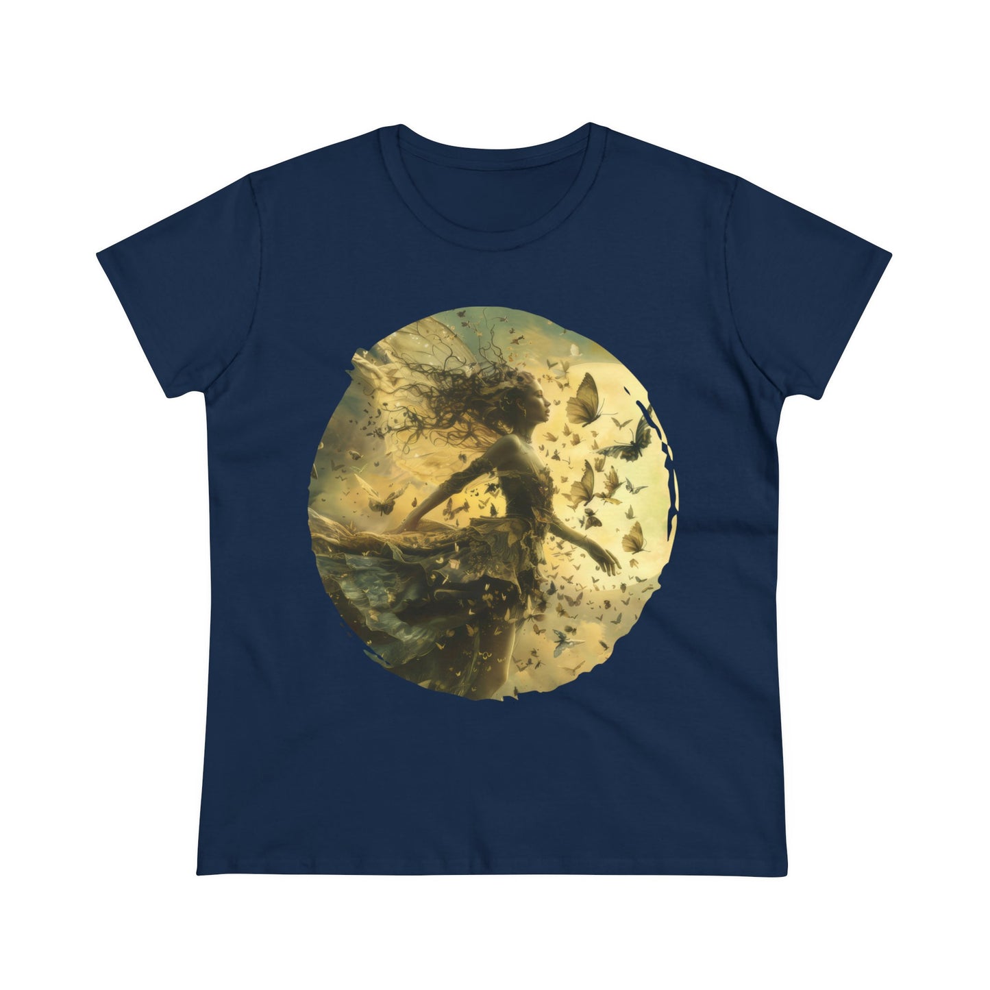 Fairy and Butterflies - Fantasy - Women's Midweight Cotton Tee