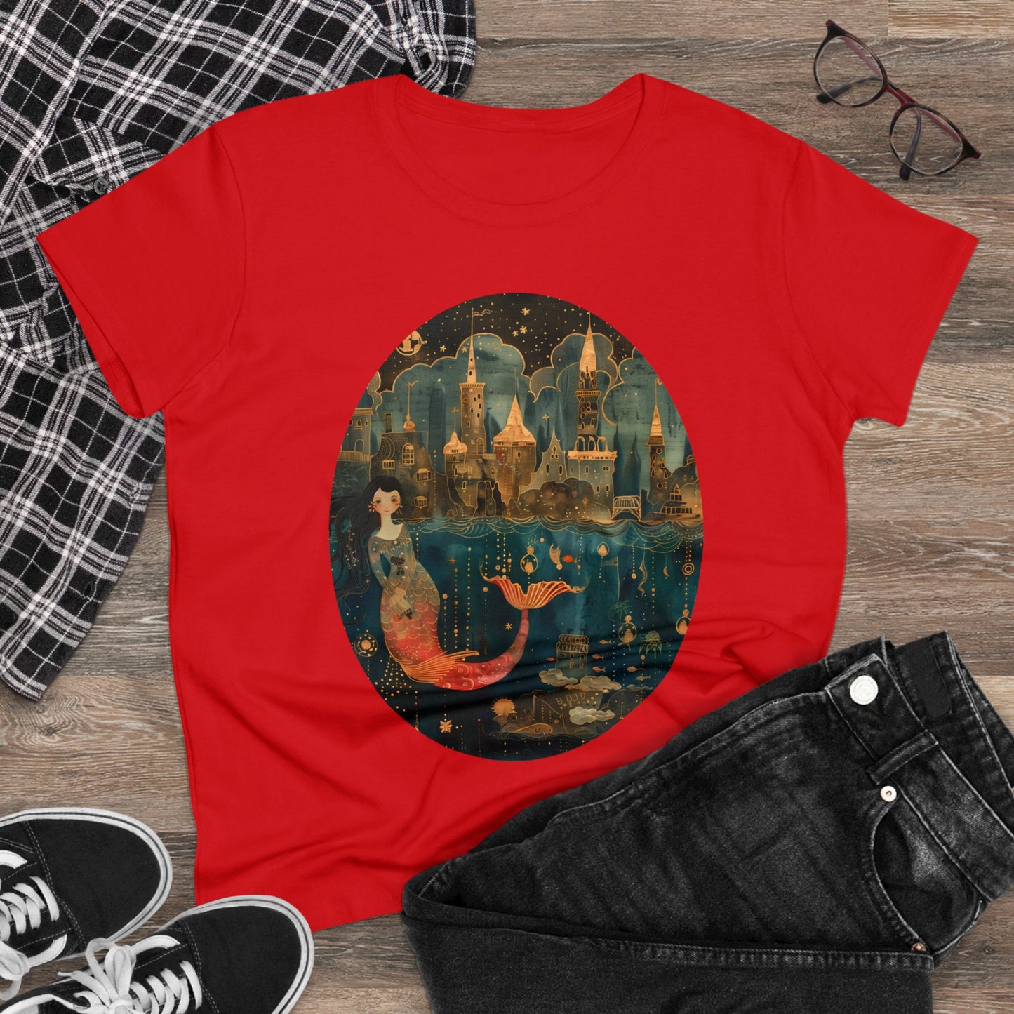 Mermaid - Fantasy - Women's Midweight Cotton Tee