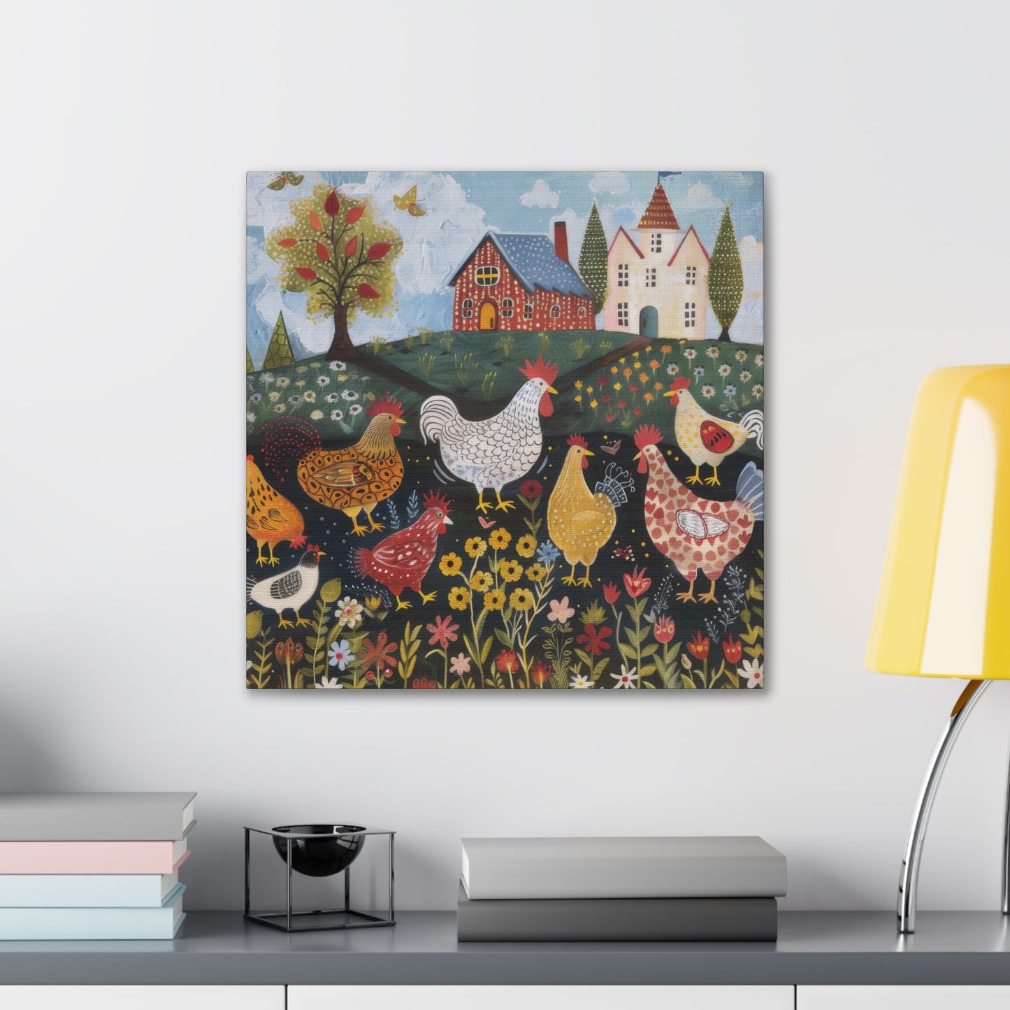 Chickens - Canvas Stretched, 0.75" - Canvas Stretched, 0.75"