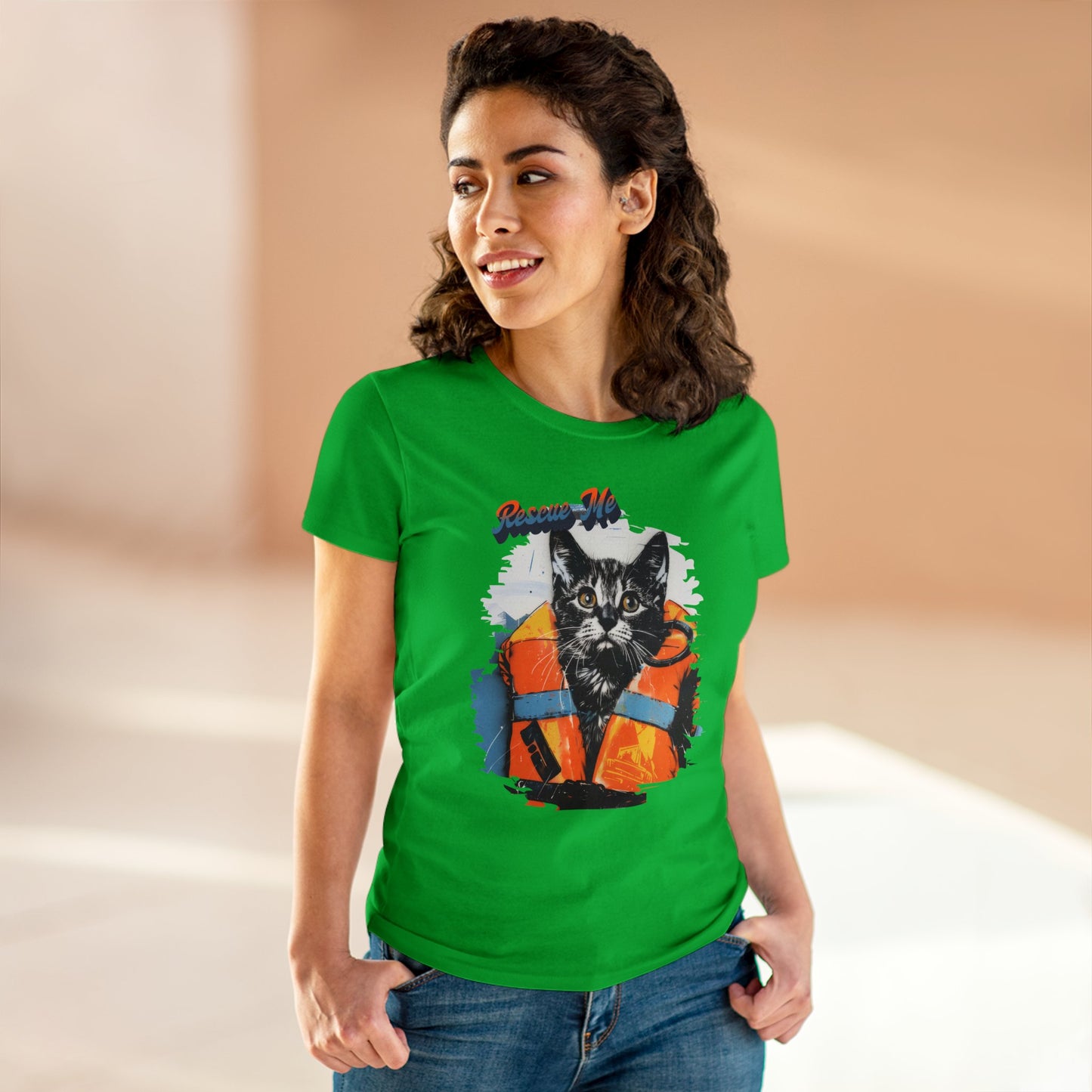 Rescue Cat - Women's Midweight Cotton Tee