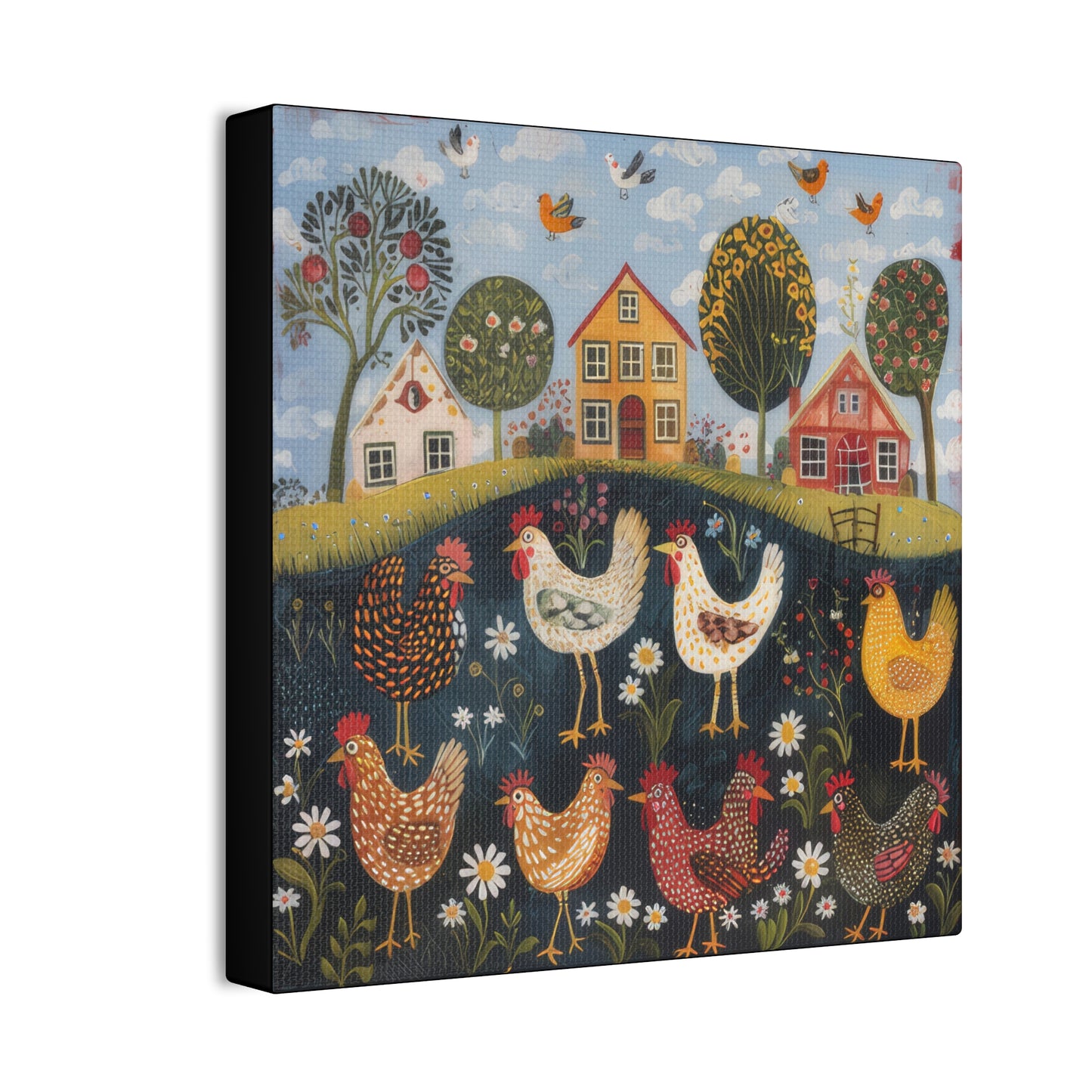 Chickens - Canvas Stretched, 0.75" - Canvas Stretched, 0.75"