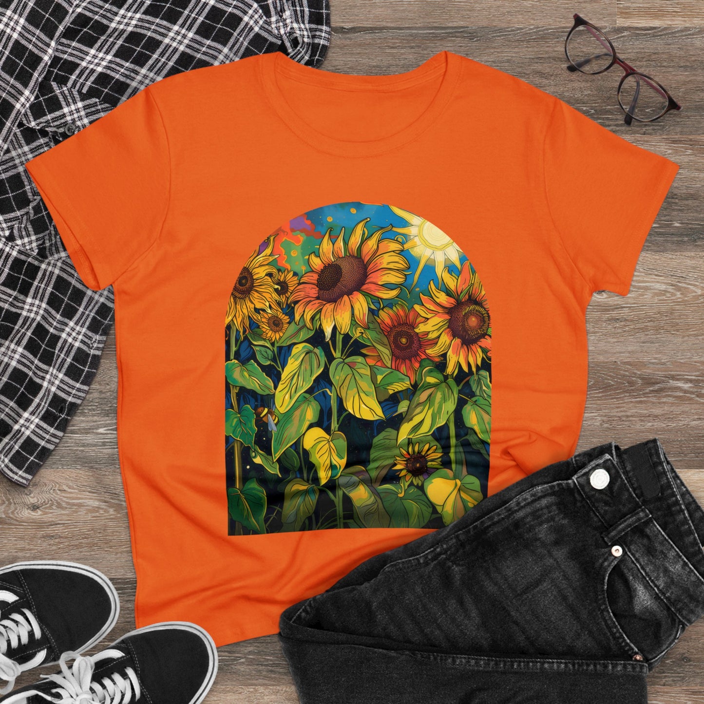 Sunflowers - Women's Midweight Cotton Tee