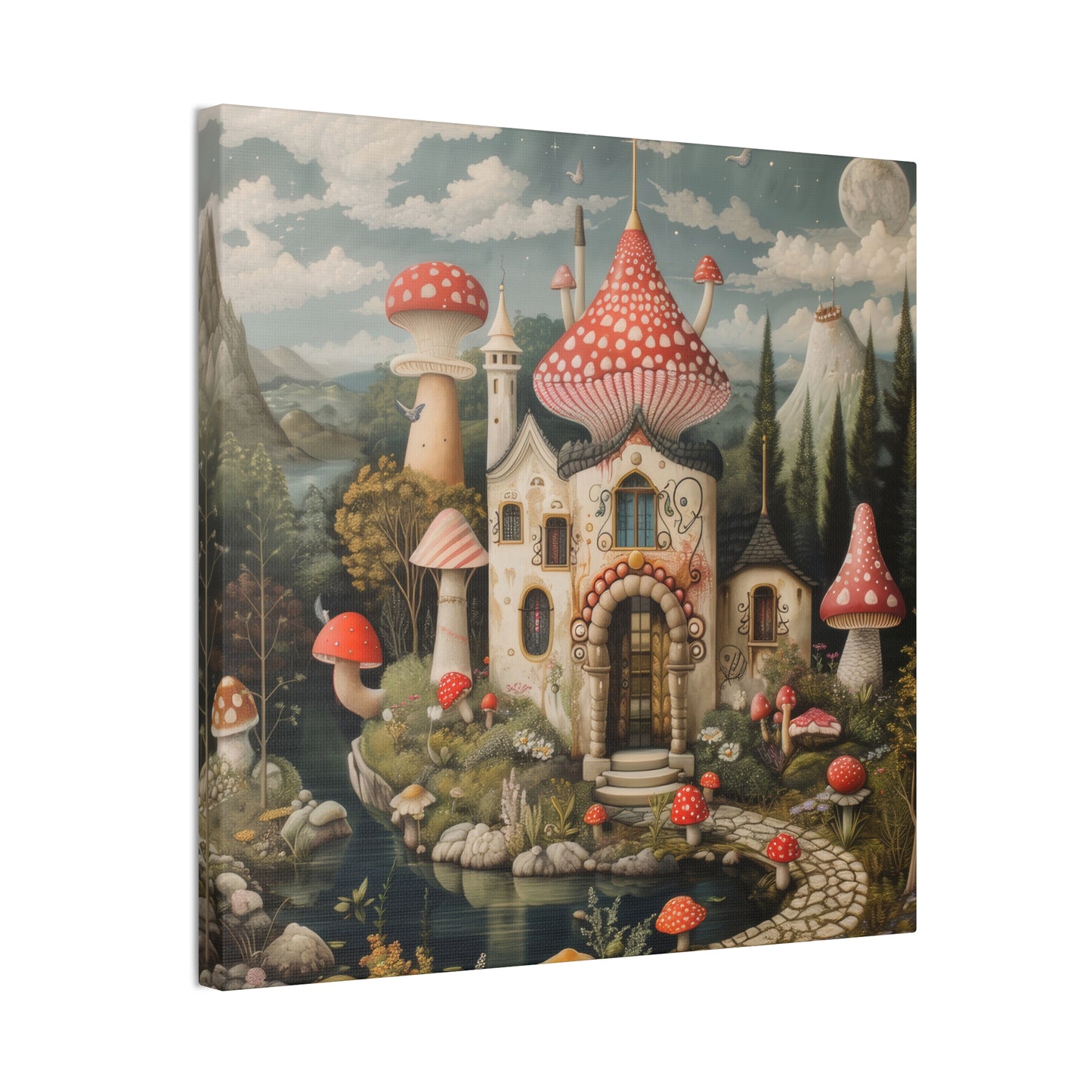 Mushroom House - Canvas Stretched, 0.75"