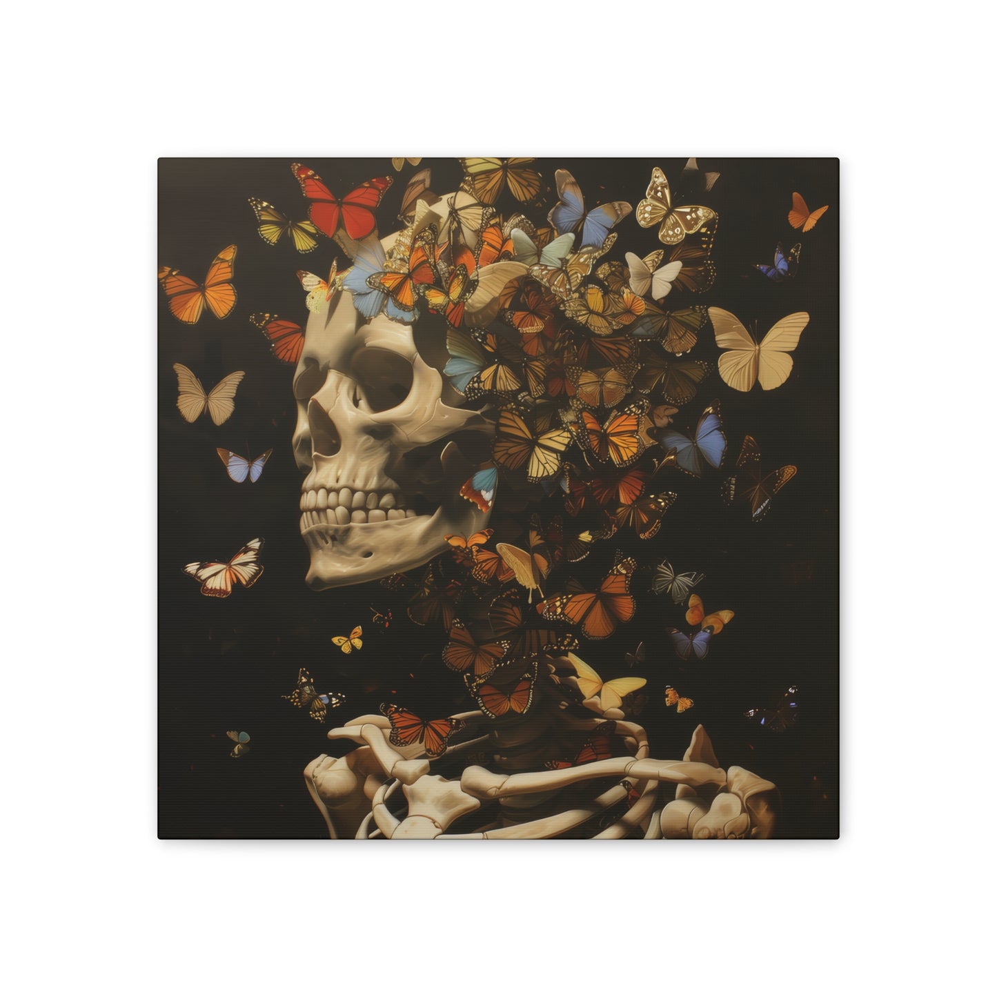 Skulls and Butterflies - Canvas Stretched, 0.75"