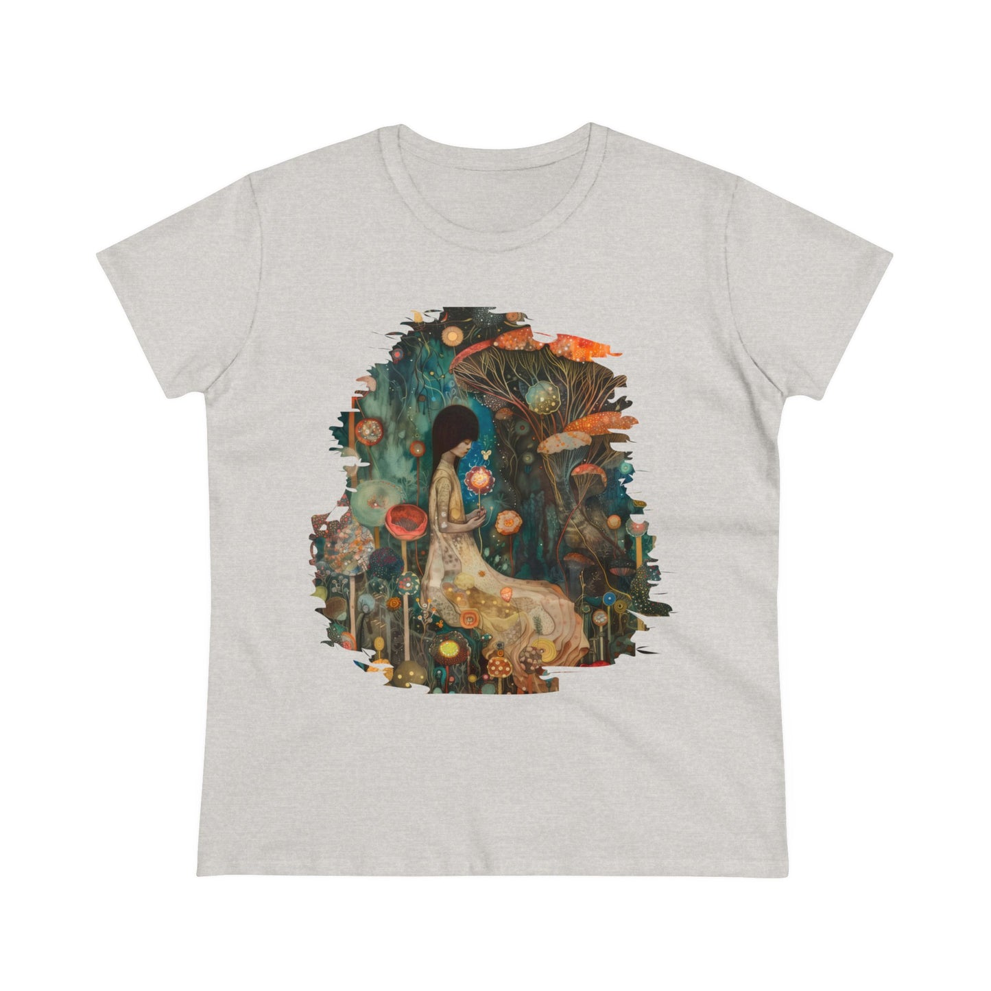 Mushroom Girl - Women's Midweight Cotton Tee