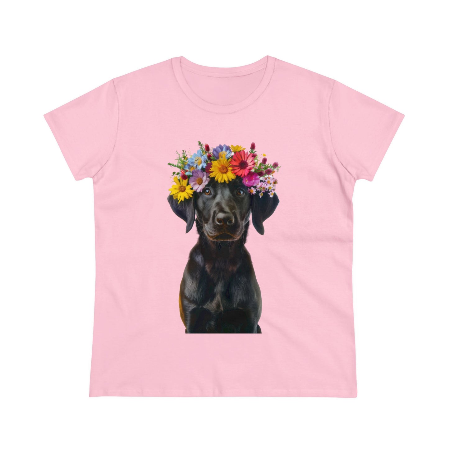 Dog's Flower Crown - Women's Midweight Cotton Tee