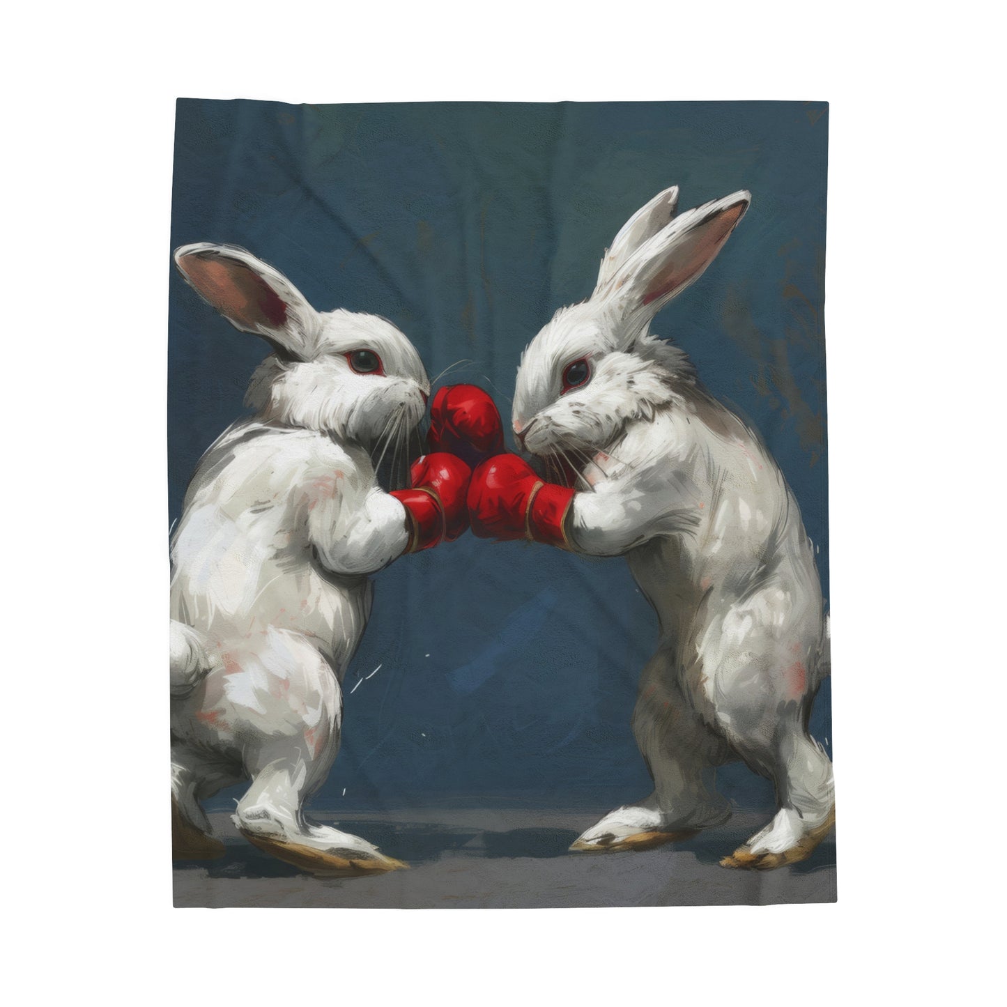 Boxing Bunnies - Velveteen Plush Blanket