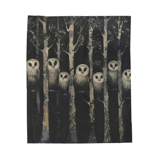 Owls - The Audience - Velveteen Plush Blanket