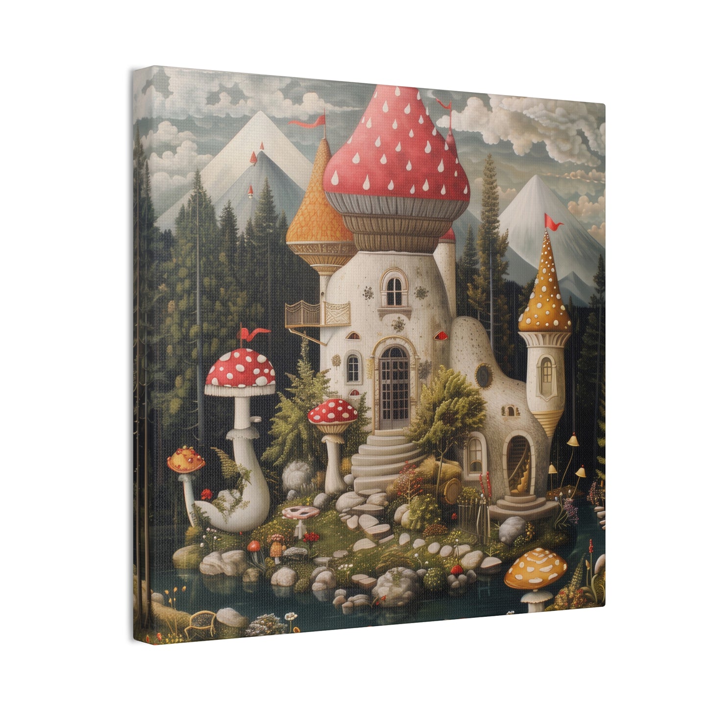 Mushroom House - Canvas Stretched, 0.75"