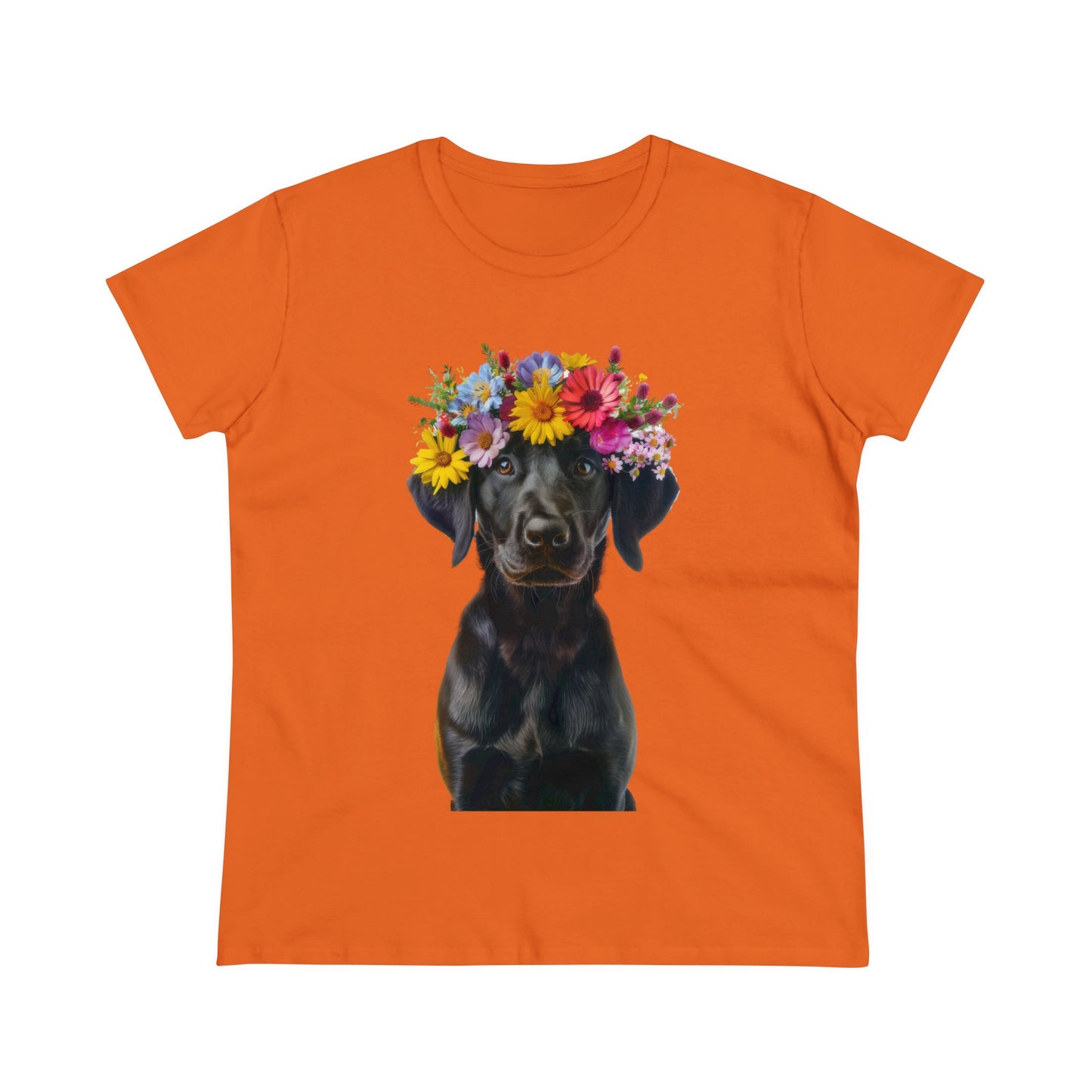 Dog's Flower Crown - Women's Midweight Cotton Tee