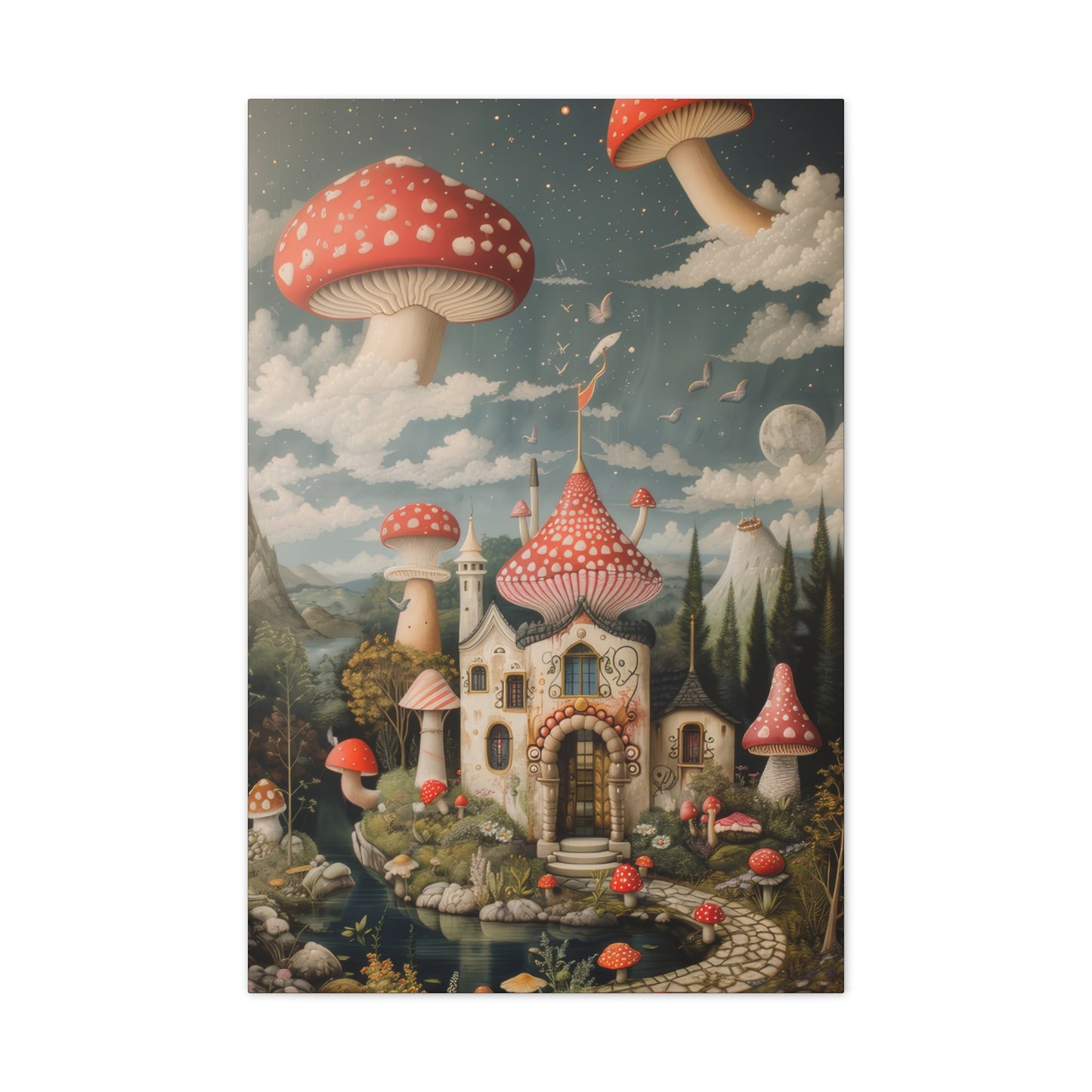 Mushroom Castle - Canvas Stretched, 0.75"