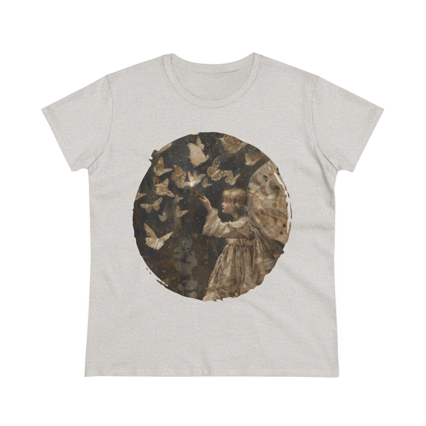 Fairy and Butterflies - Fantasy - Women's Midweight Cotton Tee