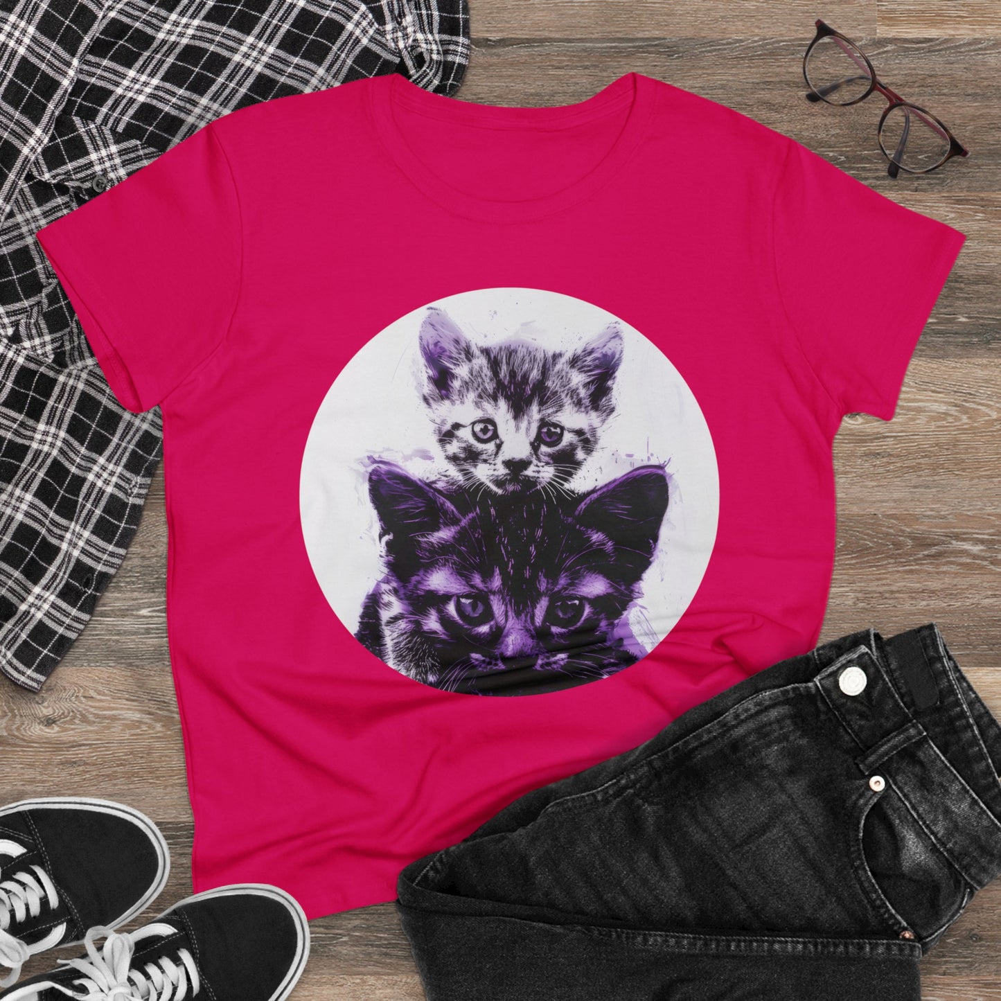 Stacked Cats - Women's Midweight Cotton Tee