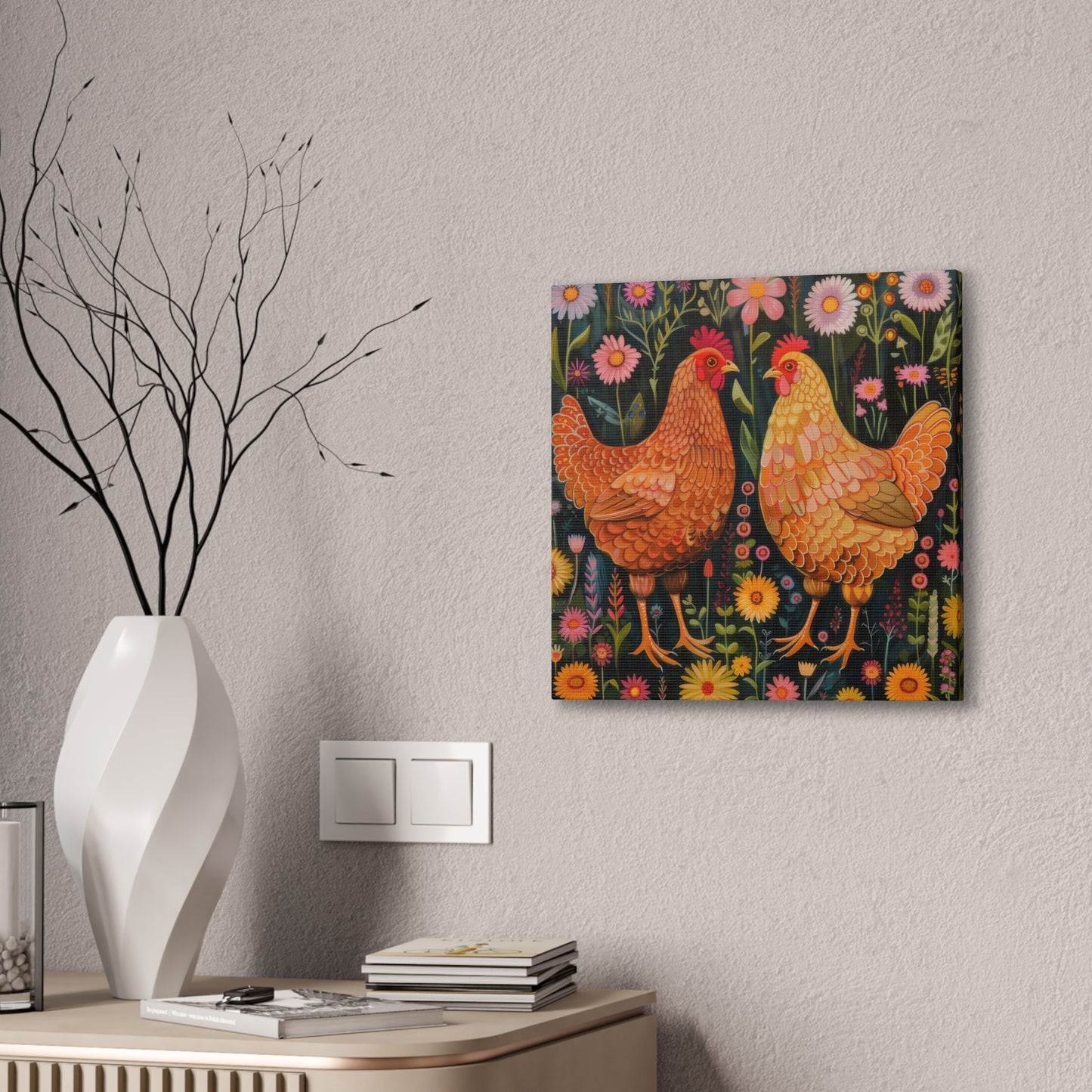 Chickens - Canvas Stretched, 0.75" - Canvas Stretched, 0.75"