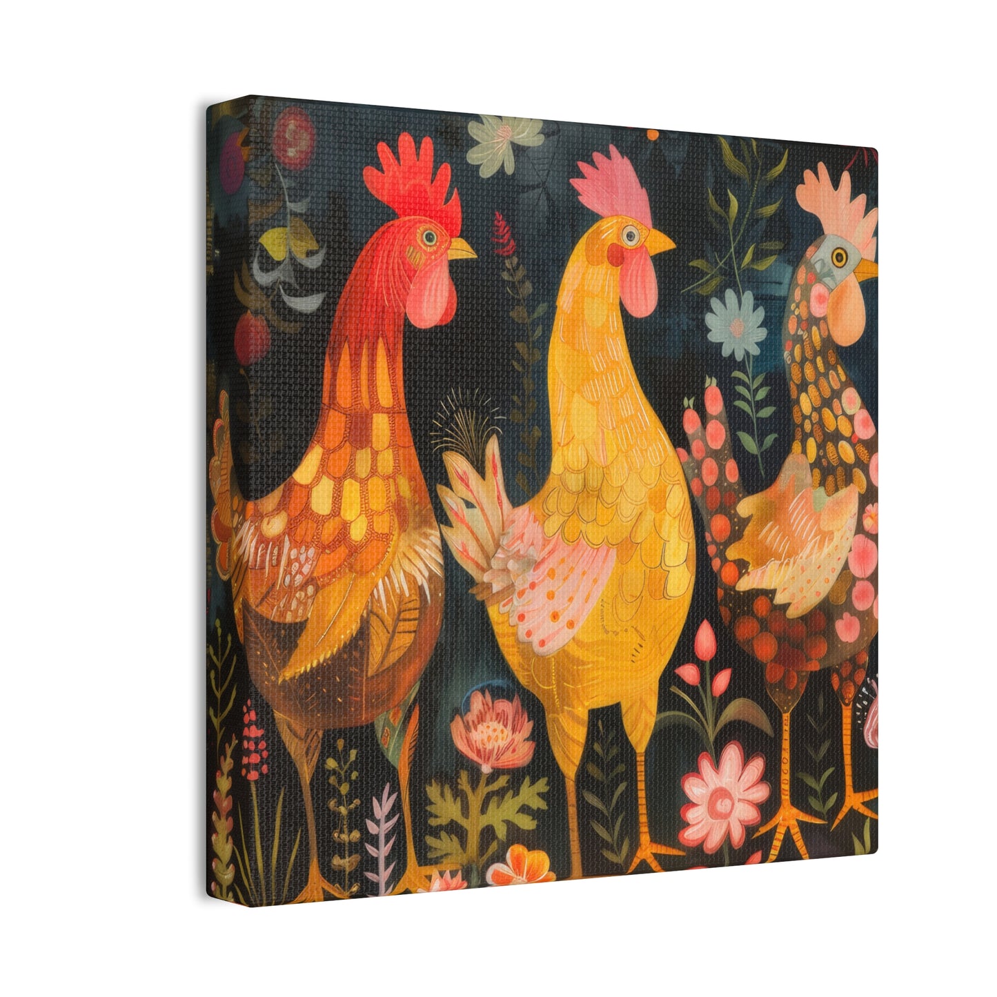 Chickens - Canvas Stretched, 0.75" - Canvas Stretched, 0.75"