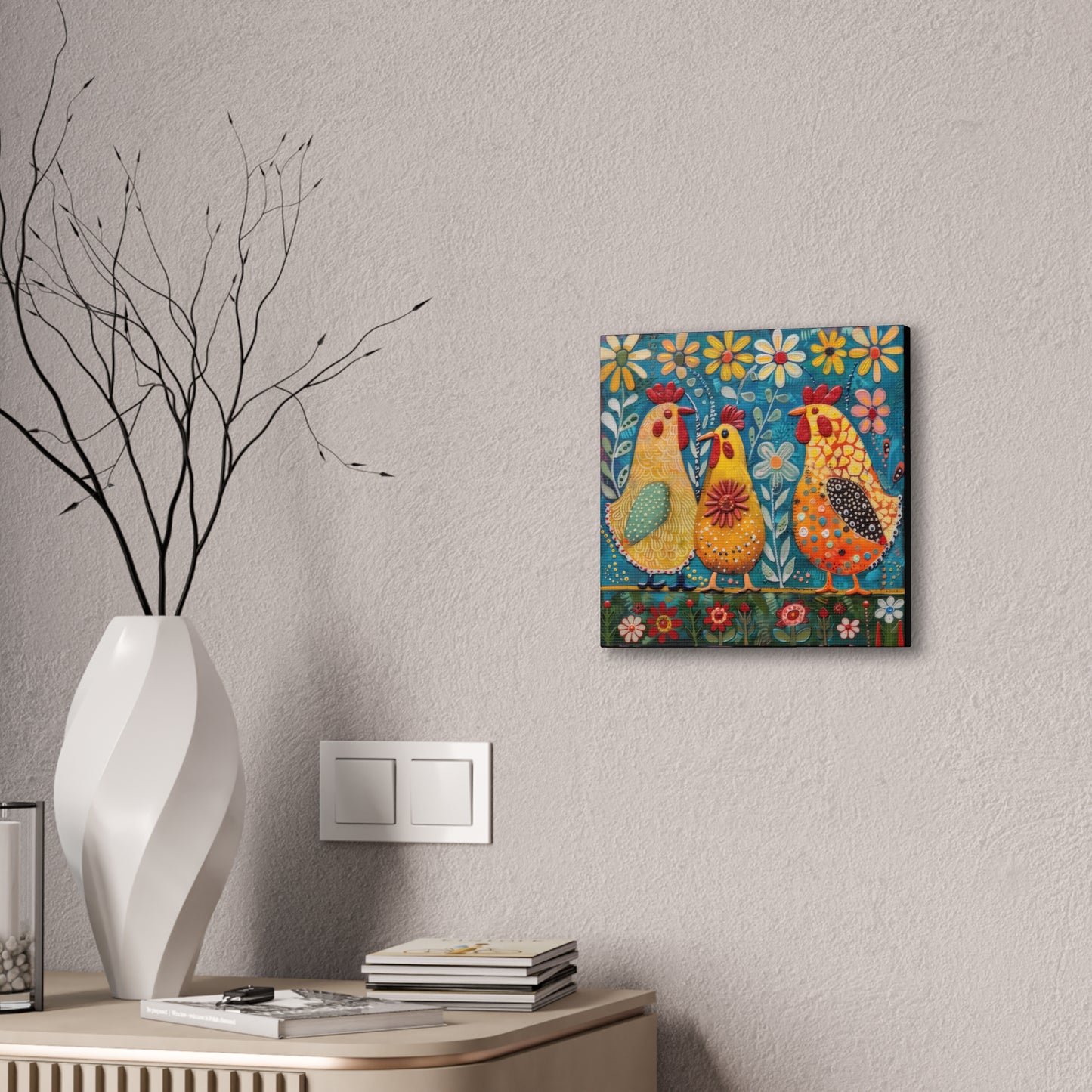 Chickens - Canvas Stretched, 0.75" - Canvas Stretched, 0.75"