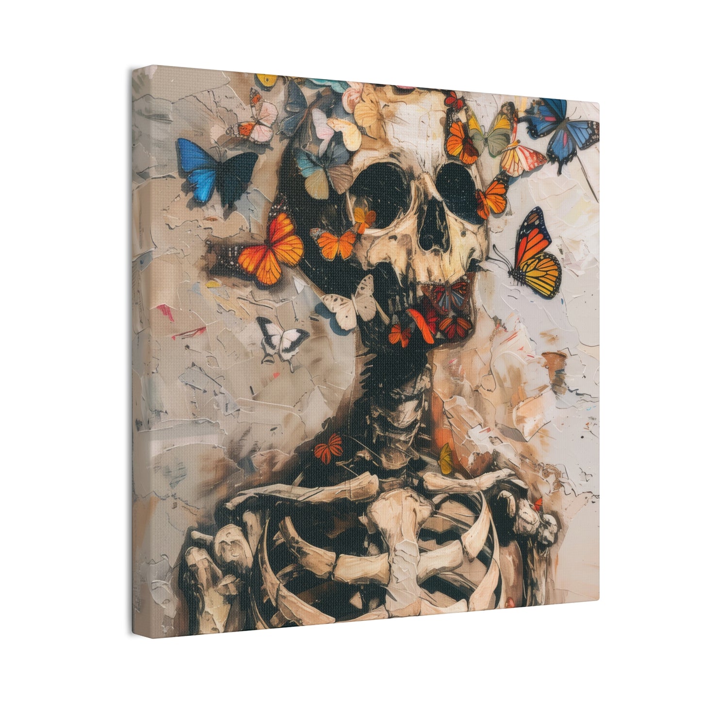 Skulls and Butterflies - Canvas Stretched, 0.75"