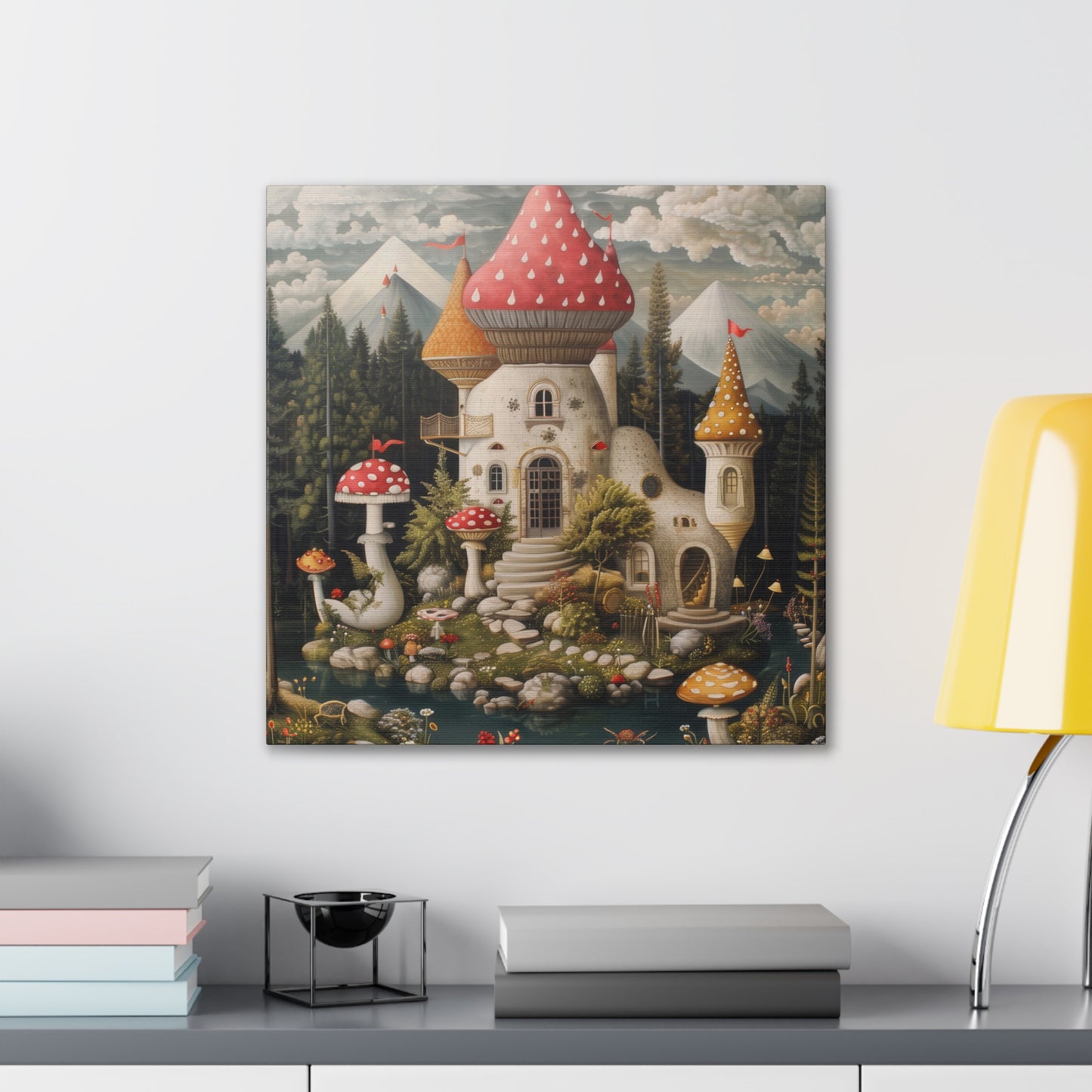 Mushroom House - Canvas Stretched, 0.75"