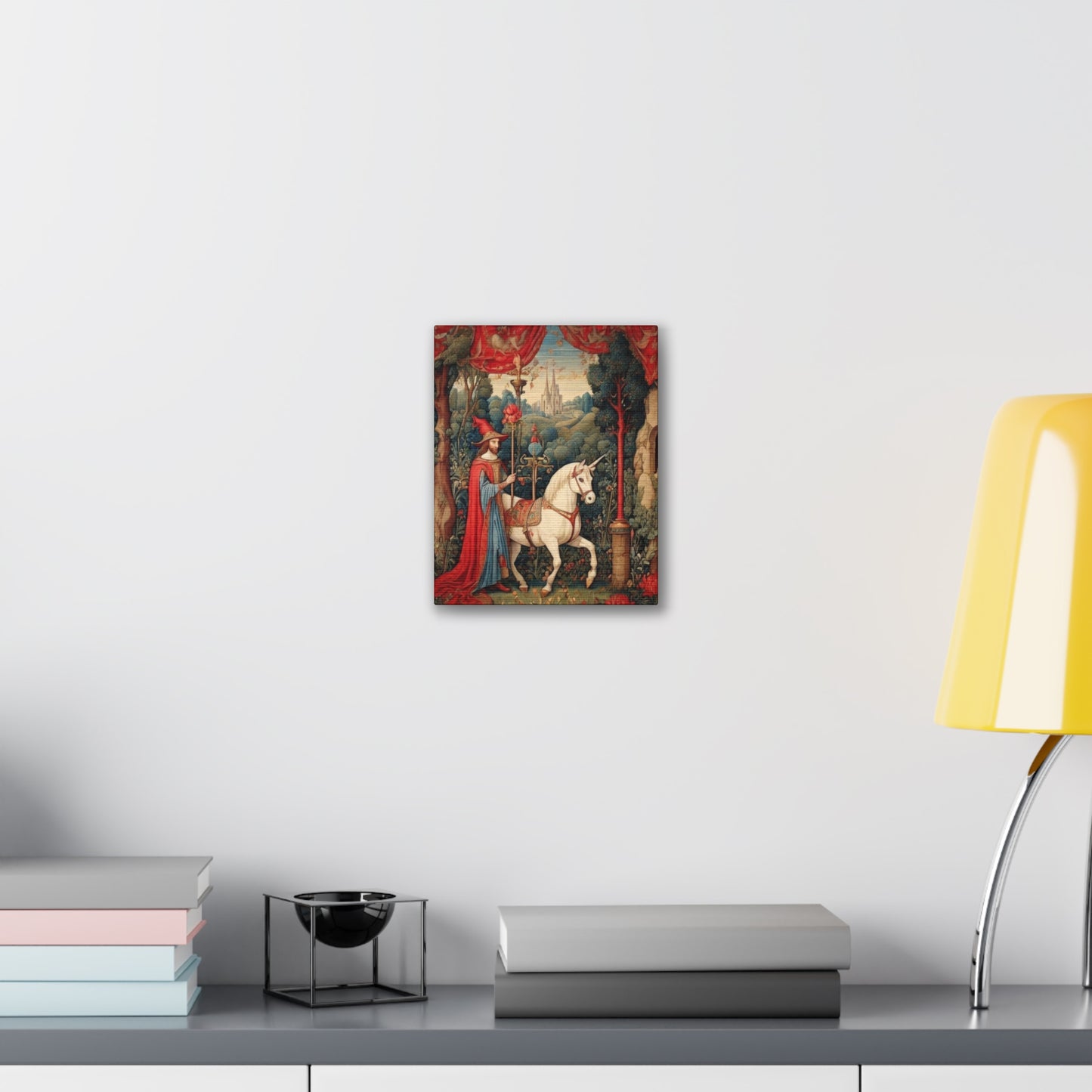 Mage and the Unicorn Tapestry - Canvas Stretched, 0.75"