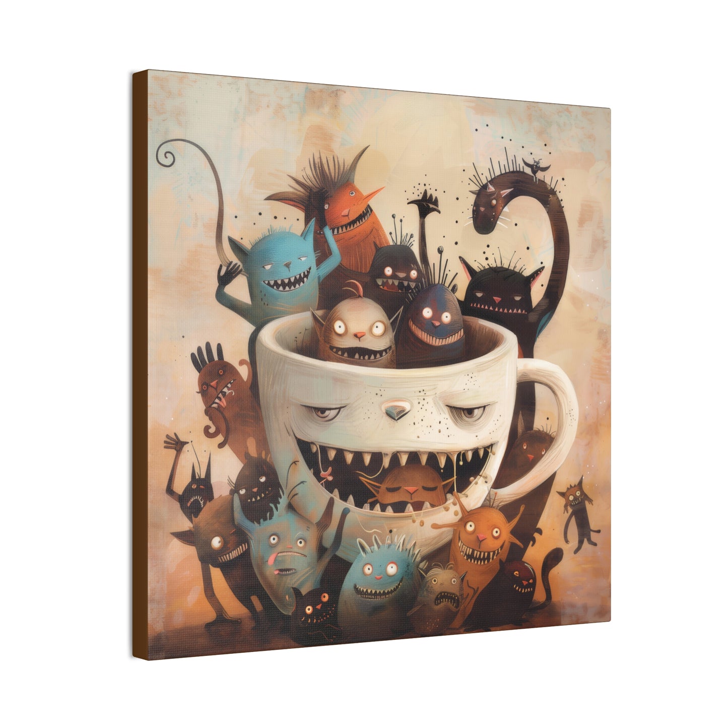 Coffee Monster - Canvas Stretched, 0.75"