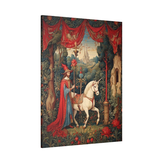 Mage and the Unicorn Tapestry - Canvas Stretched, 0.75"