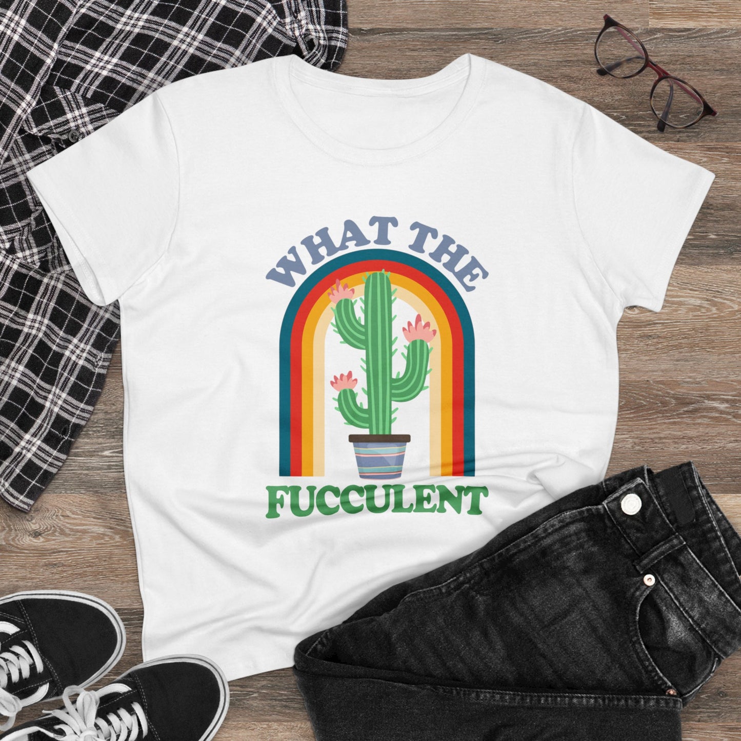 What the Fucculent - Gardening - Women's Midweight Cotton Tee