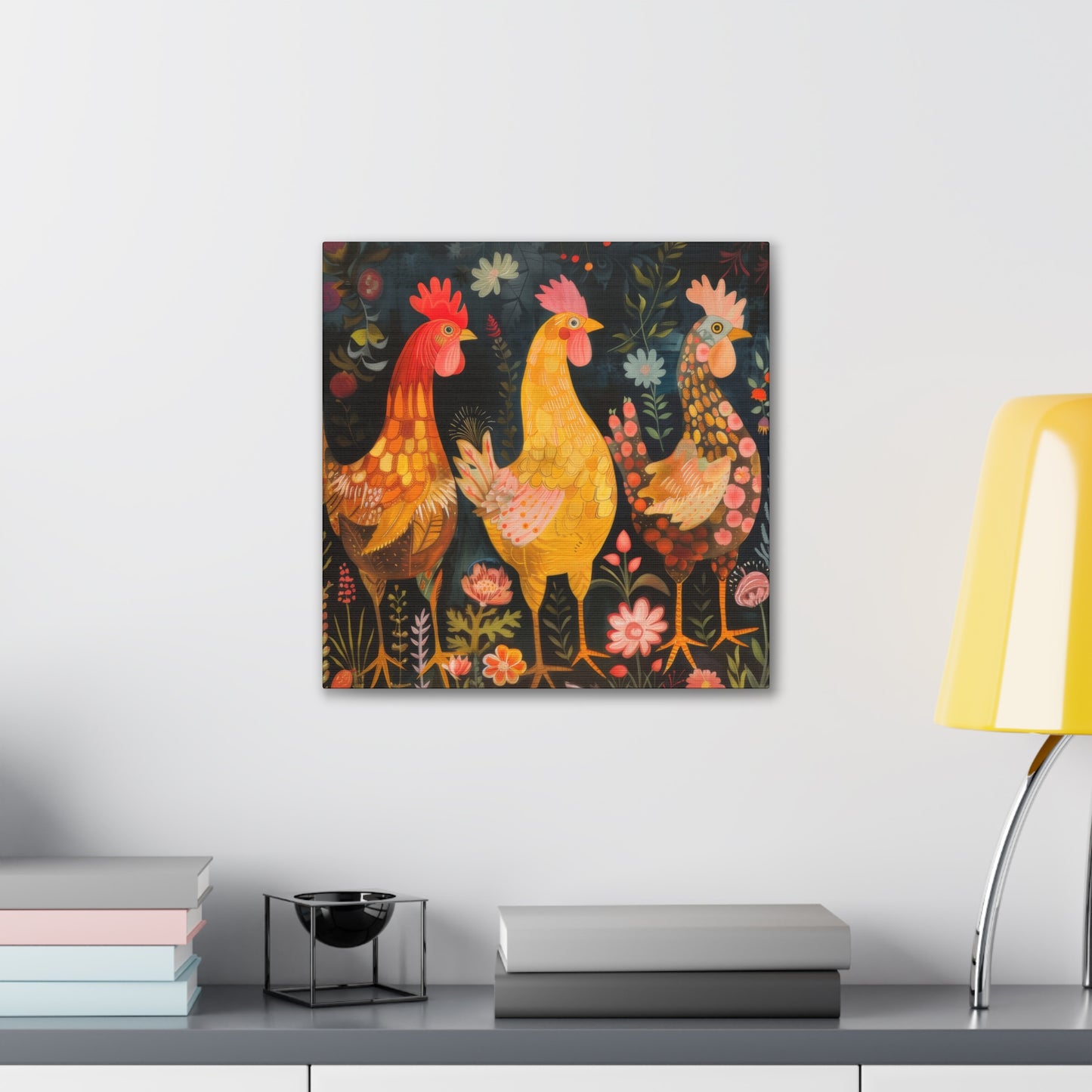 Chickens - Canvas Stretched, 0.75" - Canvas Stretched, 0.75"