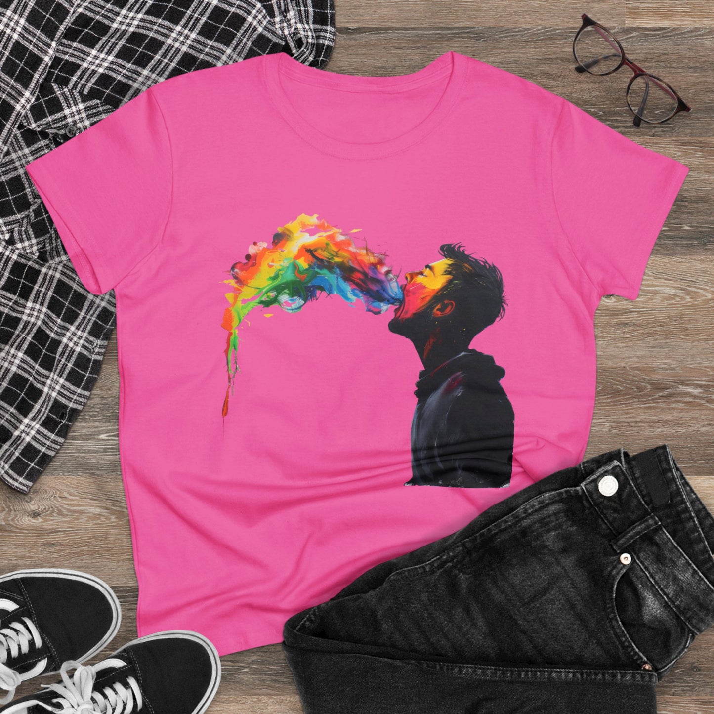 Rainbow Breath - Women's Midweight Cotton Tee