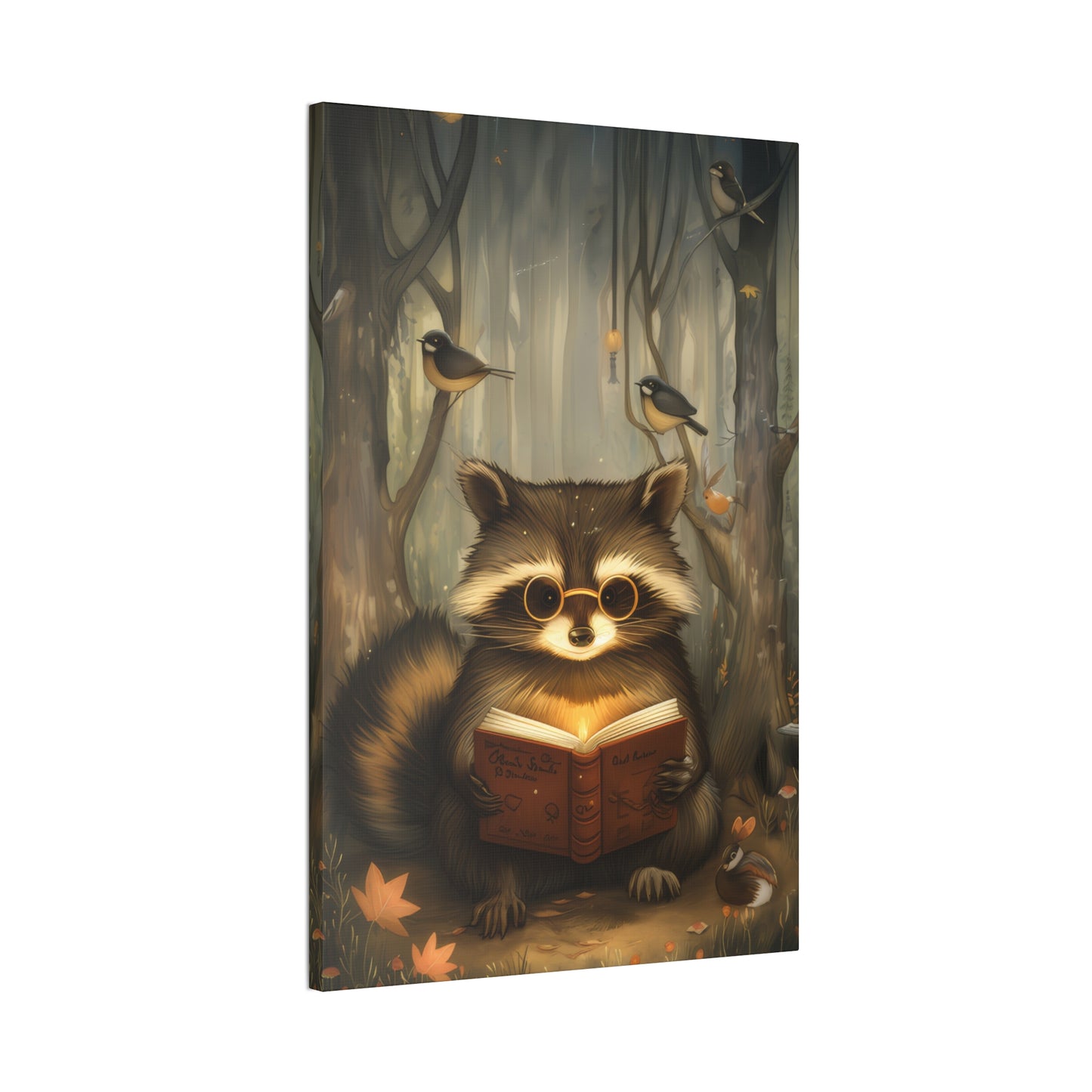 Raccoon in Spectacles - Canvas Stretched, 0.75"