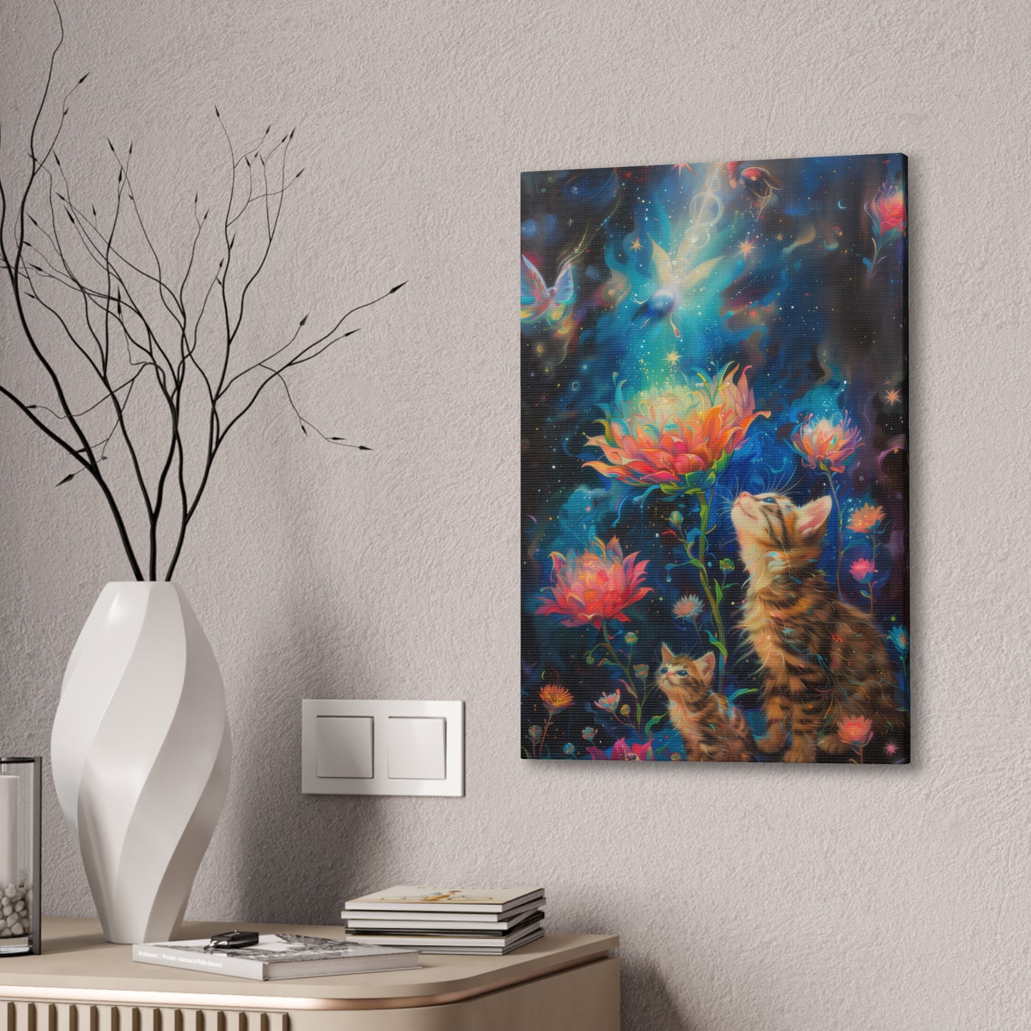 Cats and Flowers - Canvas Stretched, 0.75"