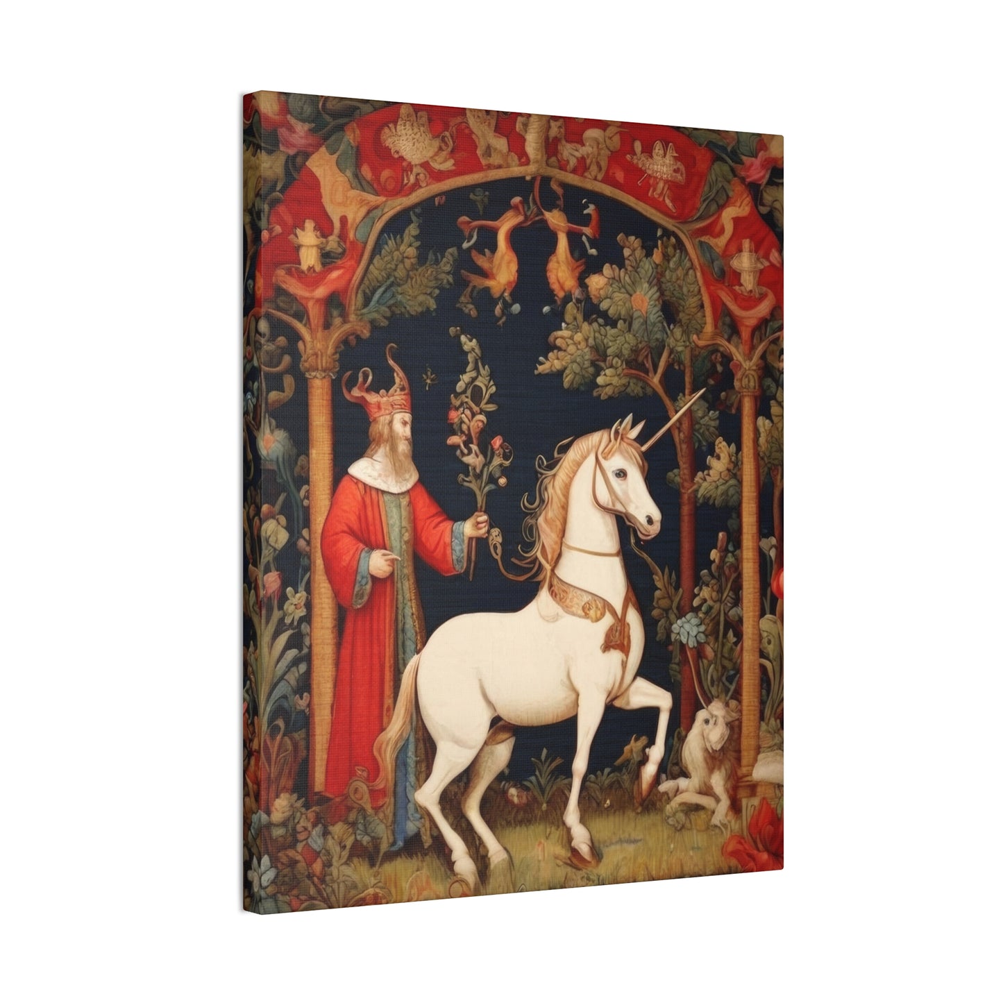 Wizard and the Unicorn Tapestry - Canvas Stretched, 0.75"