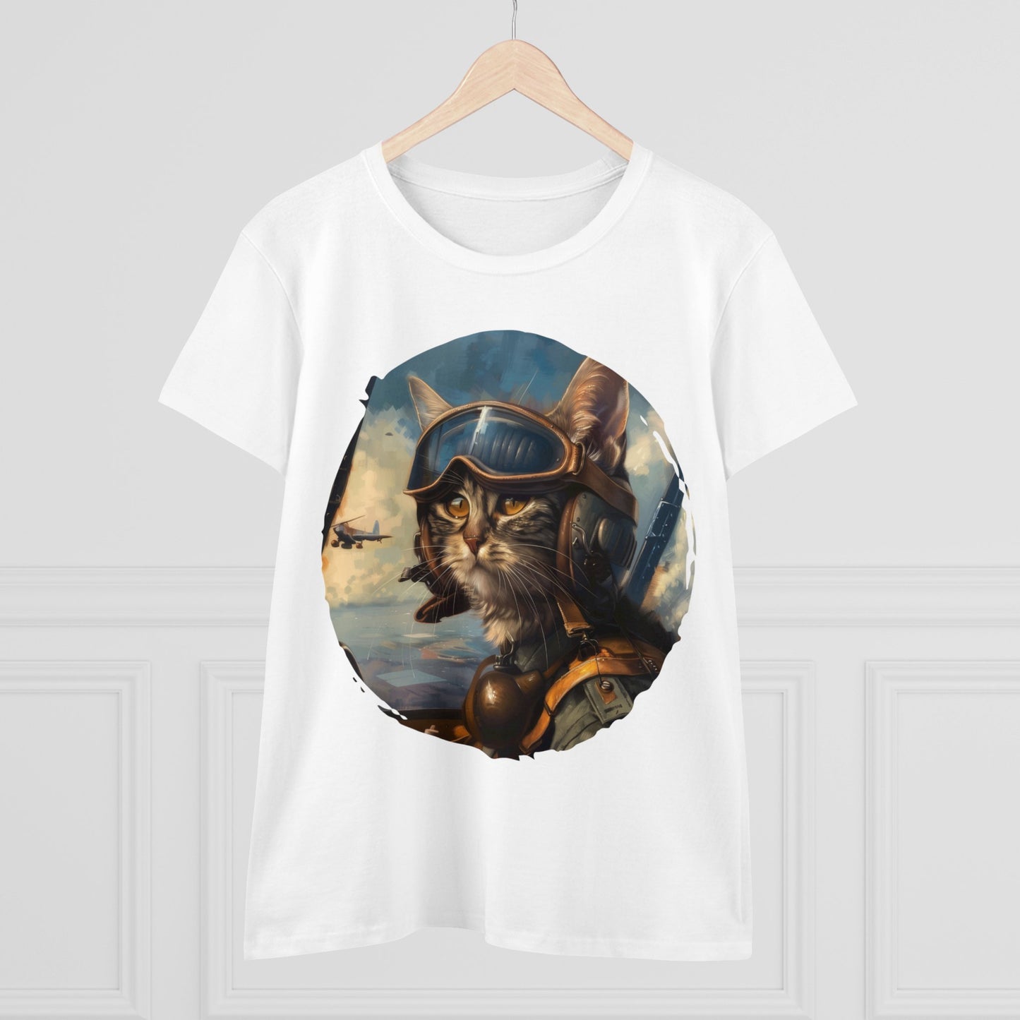 Fighter Pilot Kitty - Women's Midweight Cotton Tee