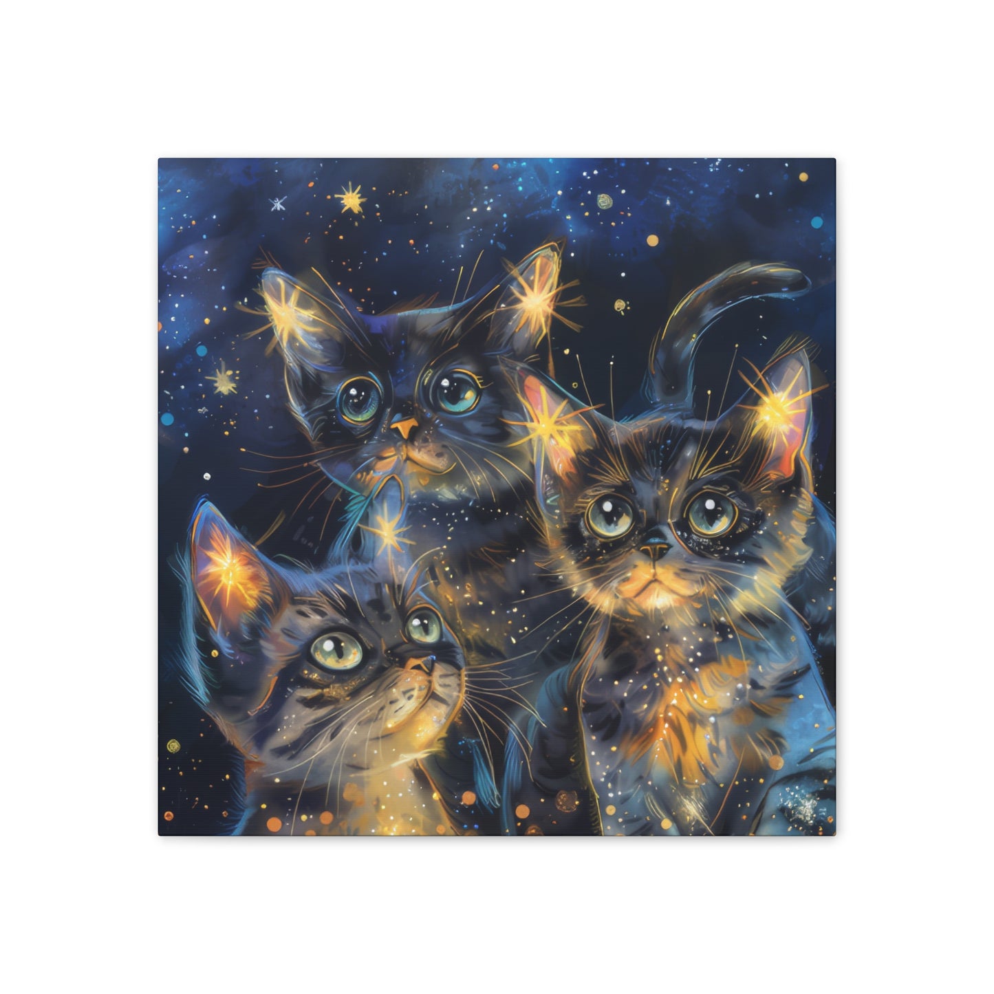 Sparkly Kitties - Canvas Stretched, 0.75"