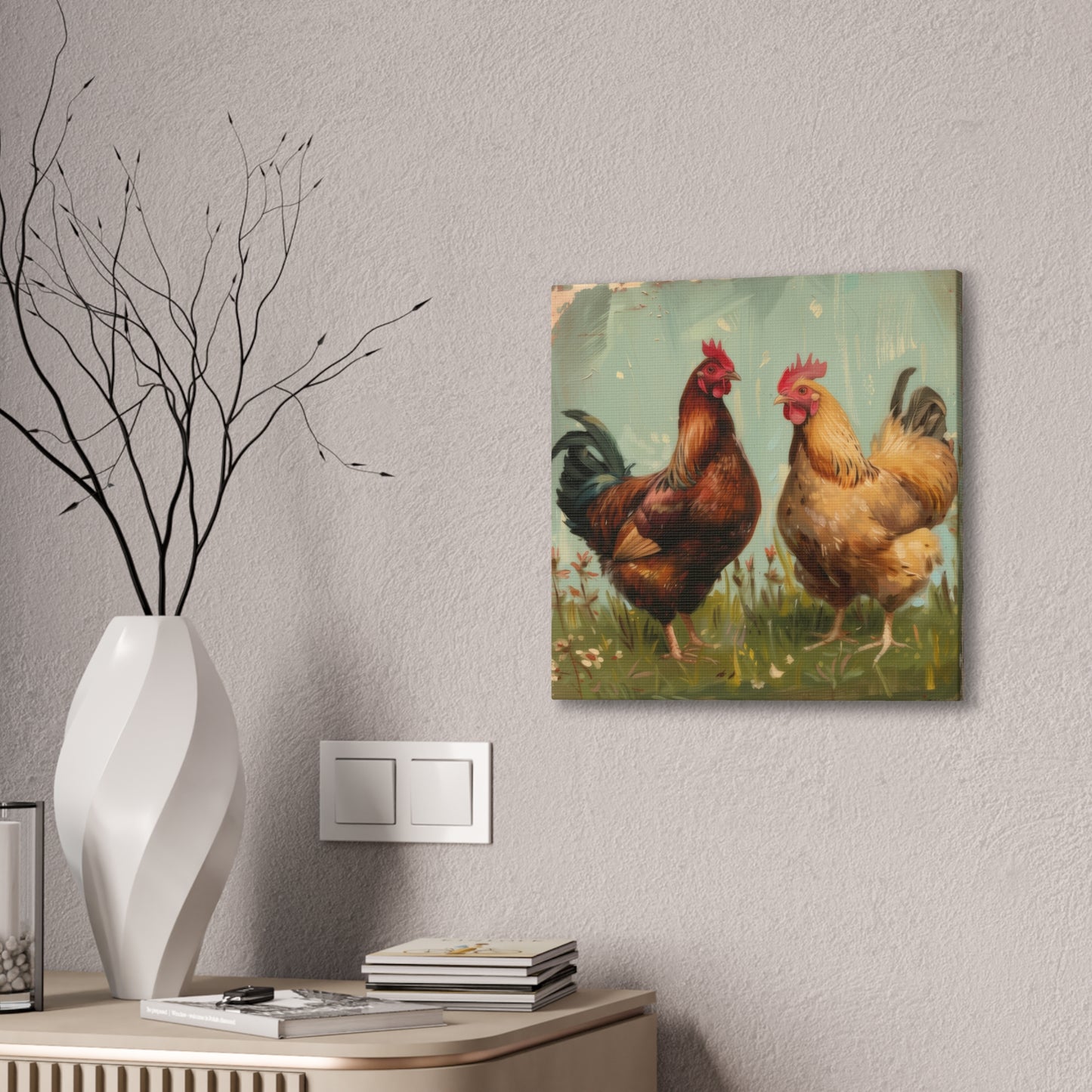 Chickens - Canvas Stretched, 0.75" - Canvas Stretched, 0.75"