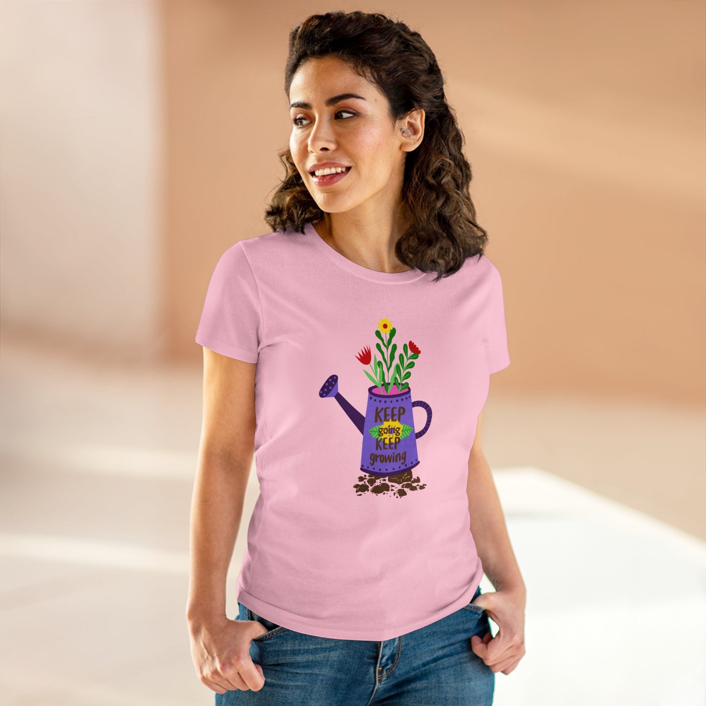 Keep Going Keep Growing - Gardening - Women's Midweight Cotton Tee