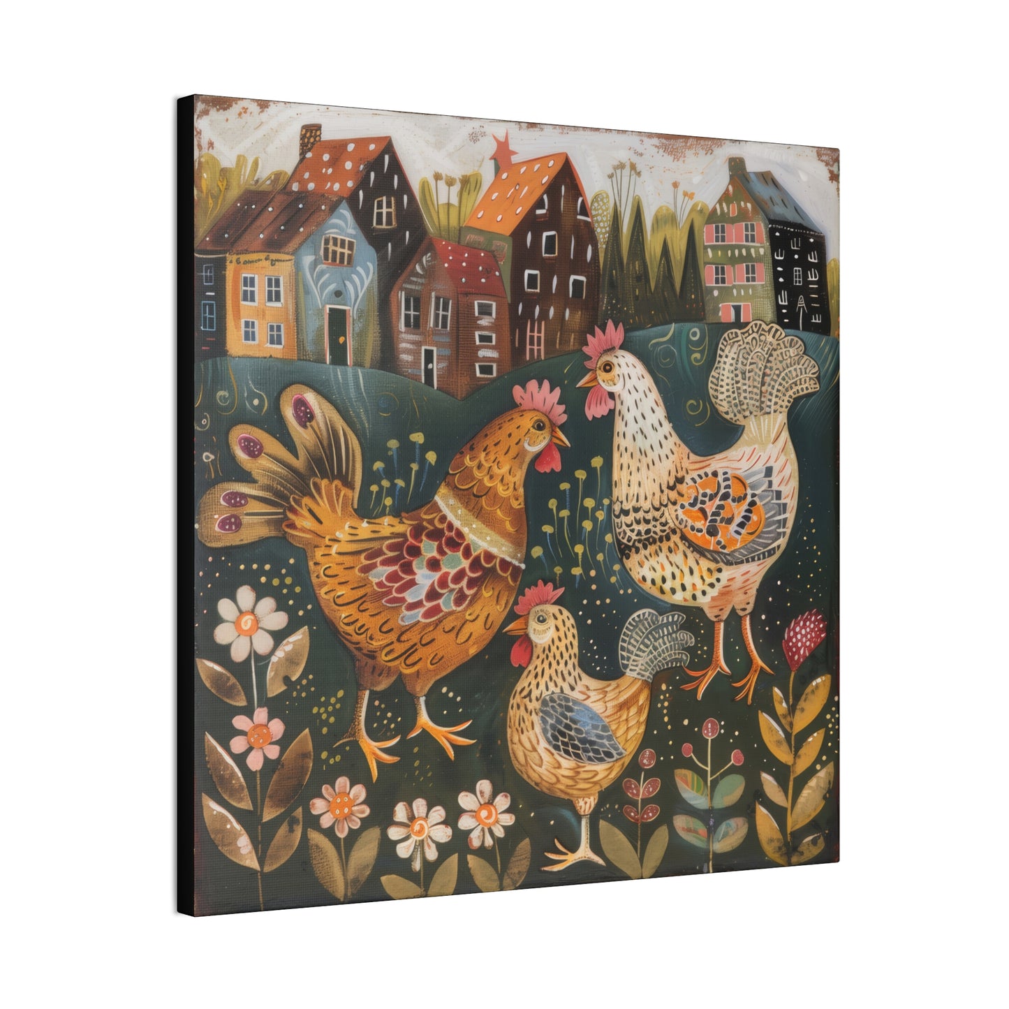 Chickens - Canvas Stretched, 0.75" - Canvas Stretched, 0.75"