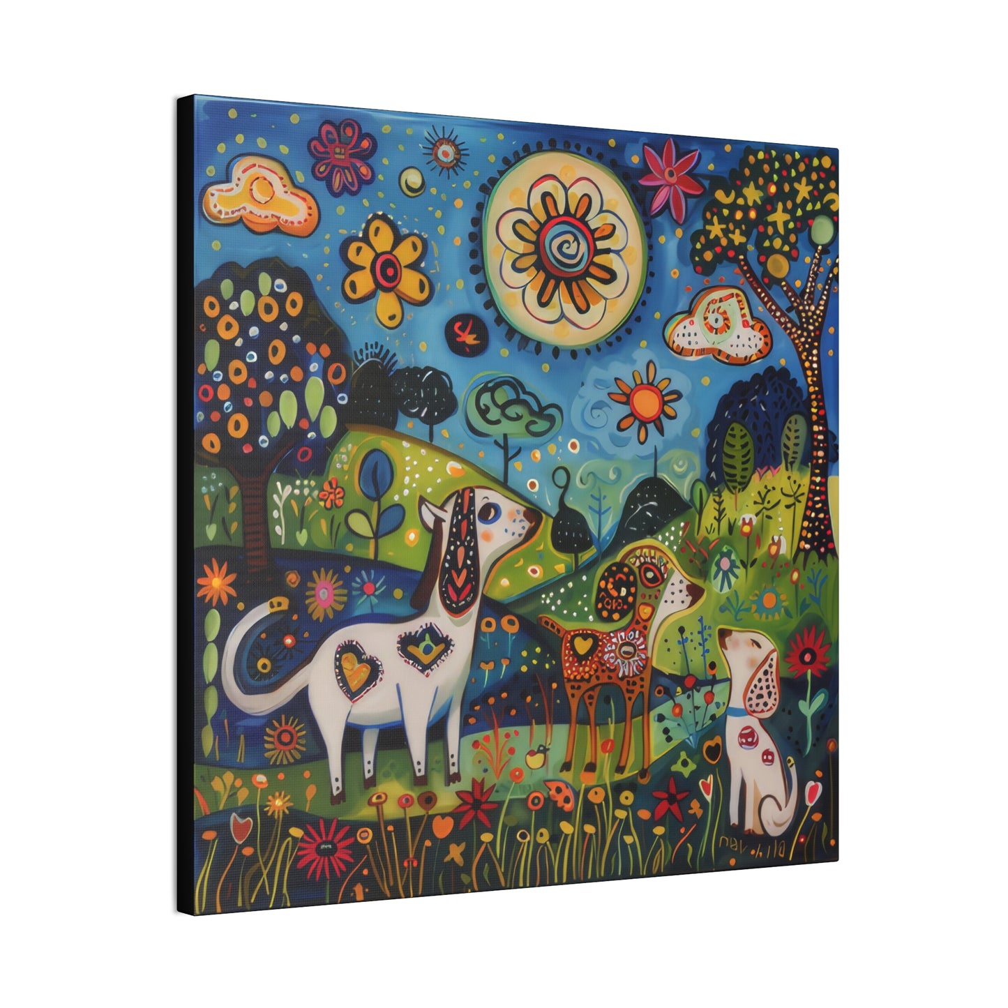 Spring Dogs - Canvas Stretched, 0.75"