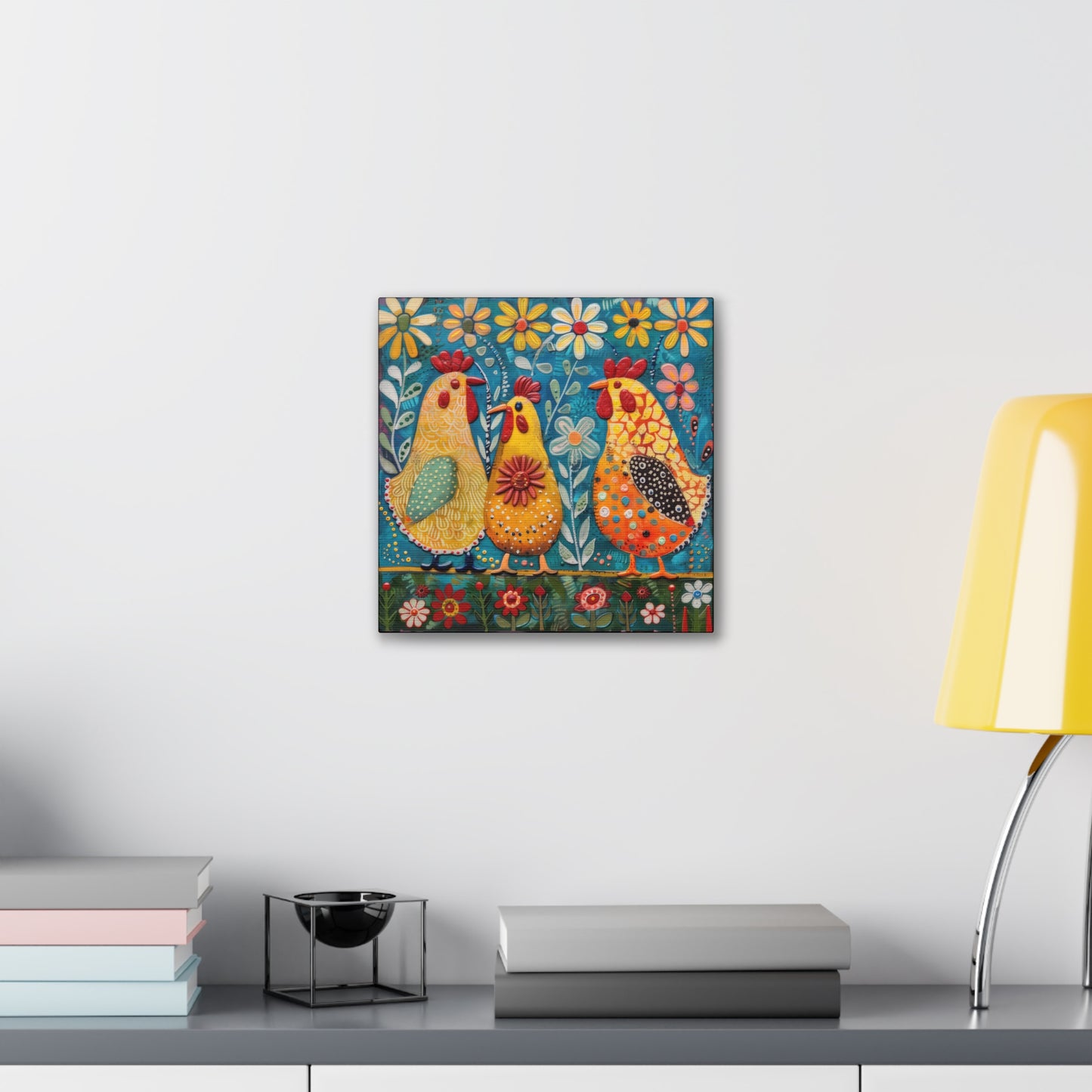 Chickens - Canvas Stretched, 0.75" - Canvas Stretched, 0.75"