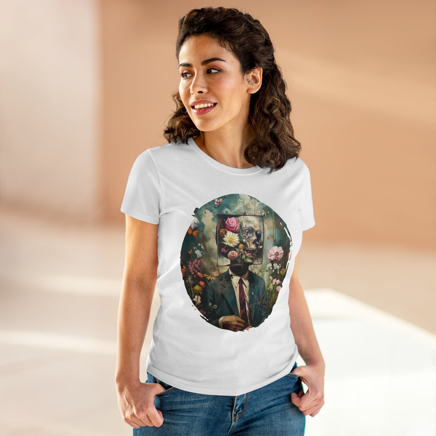 Flowers on My Mind - Women's Midweight Cotton Tee