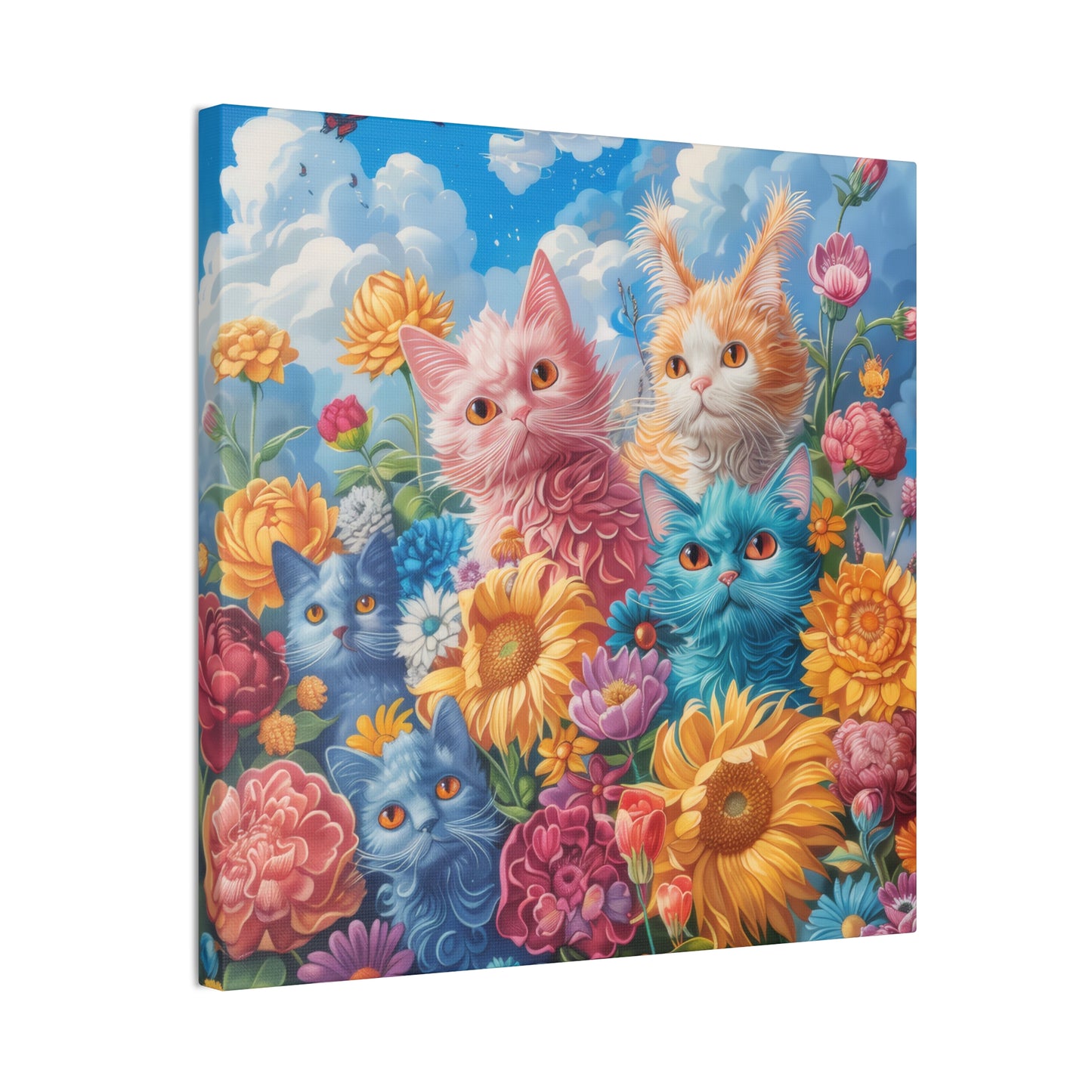 Cats and Flowers - Canvas Stretched, 0.75"