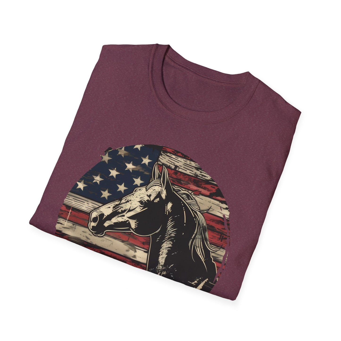 Horse and Flag - Unisex Softstyle T-Shirt