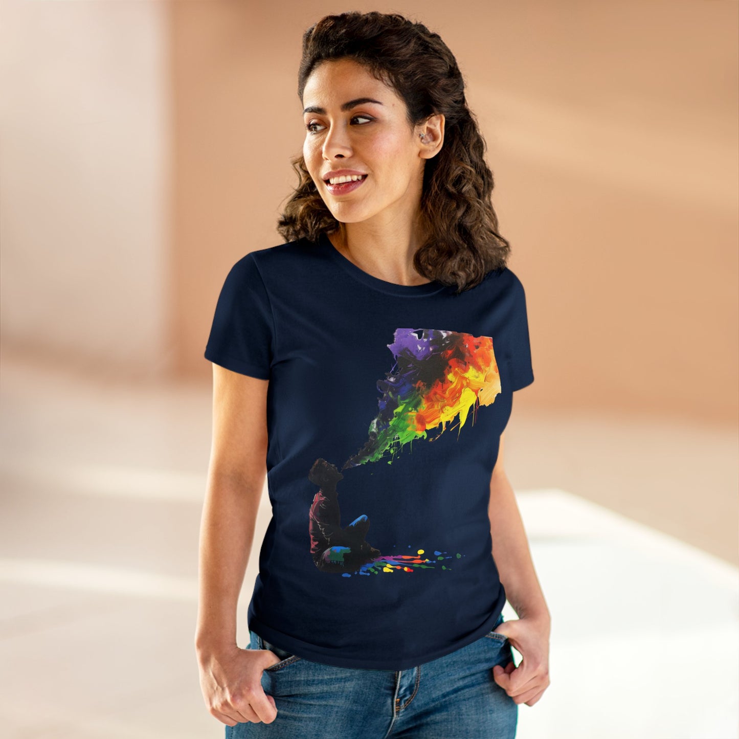 Rainbow Breath - Women's Midweight Cotton Tee